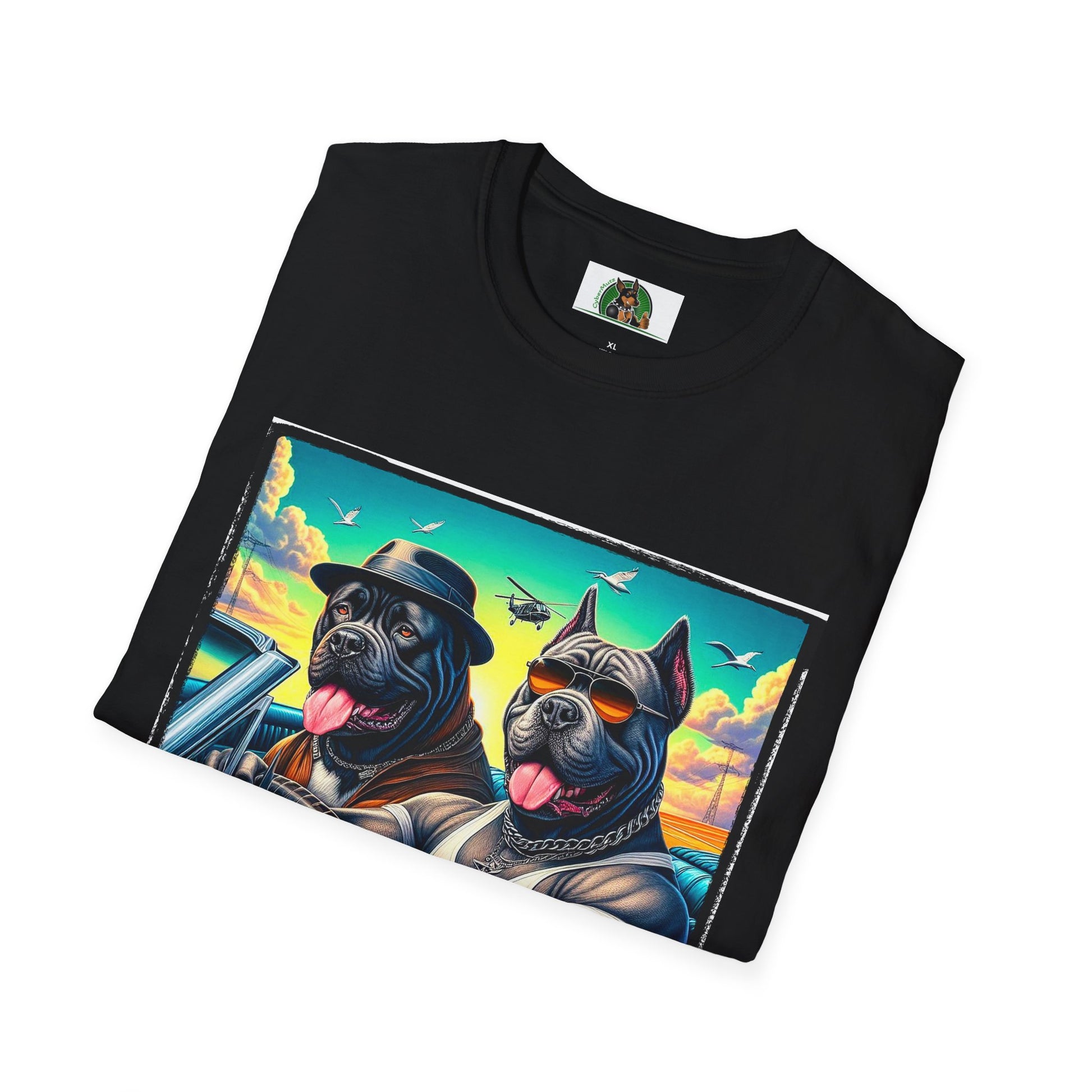 Wacky Cane Corso Dogs Cruising In Car TShirt T-Shirt Printify