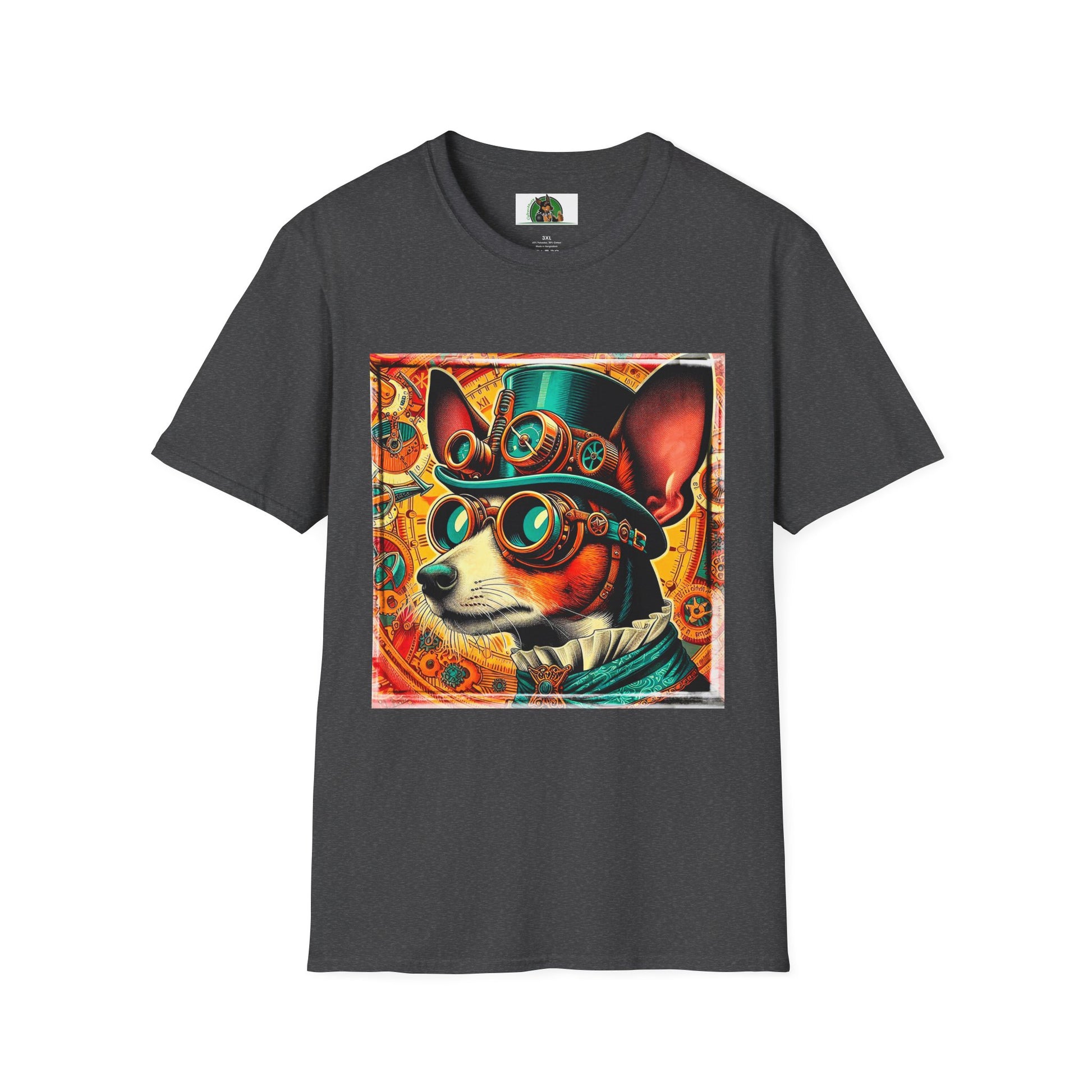 Rat Terrier T-Shirt steam punk T-Shirt Printify XS Dark Heather
