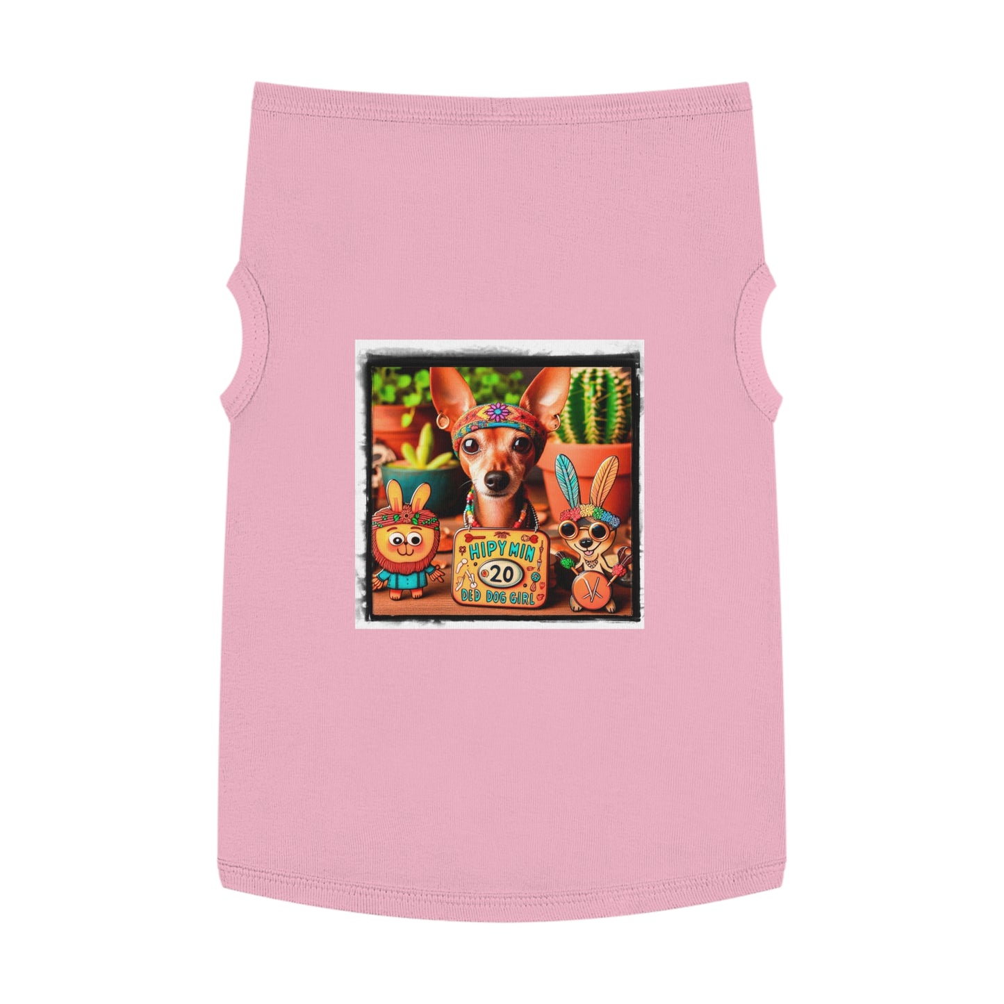 Dog Tank Top - Min Pin Tank Tops Pets Printify XL Pink 