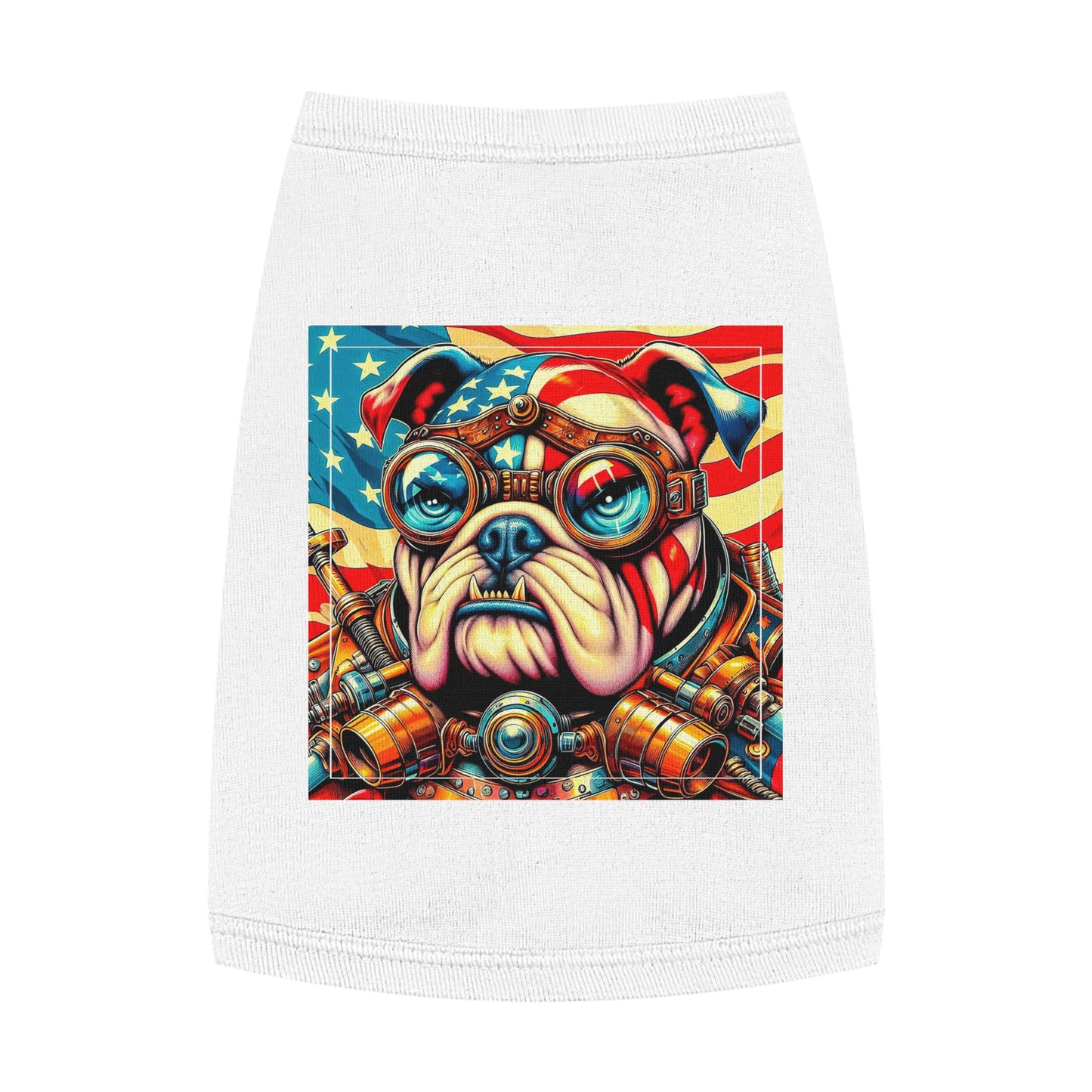 Pet Tank Top Bulldog Pets Printify M White 