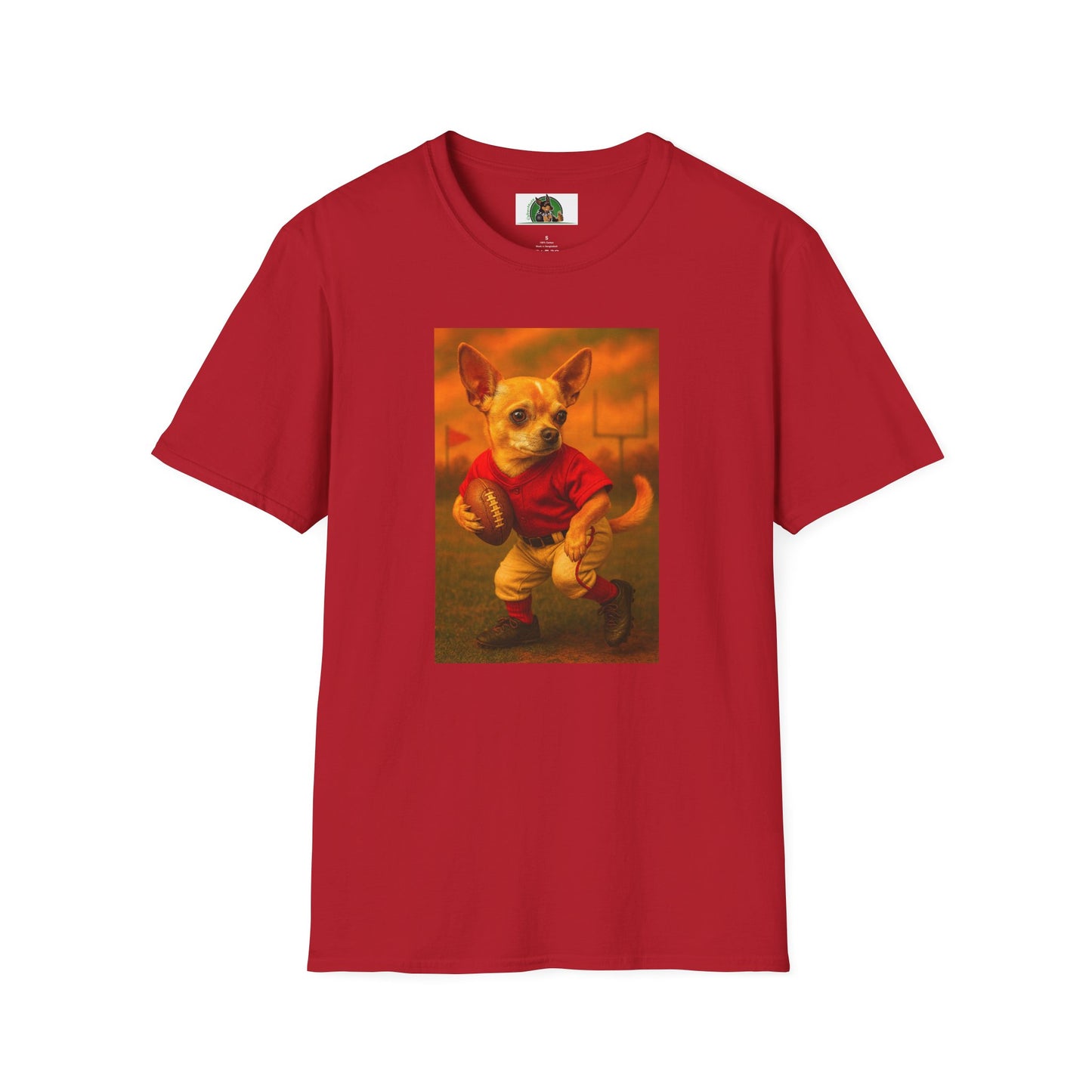 Chihuahua Football T-Shirt Sports T-Shirt Printify Cherry Red S
