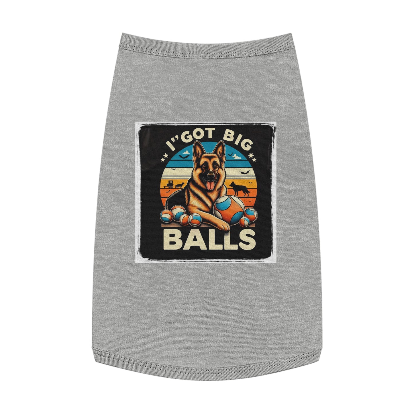 Dog Tank Top German Shepherd balls Pet Apparel Pets Printify L Heather