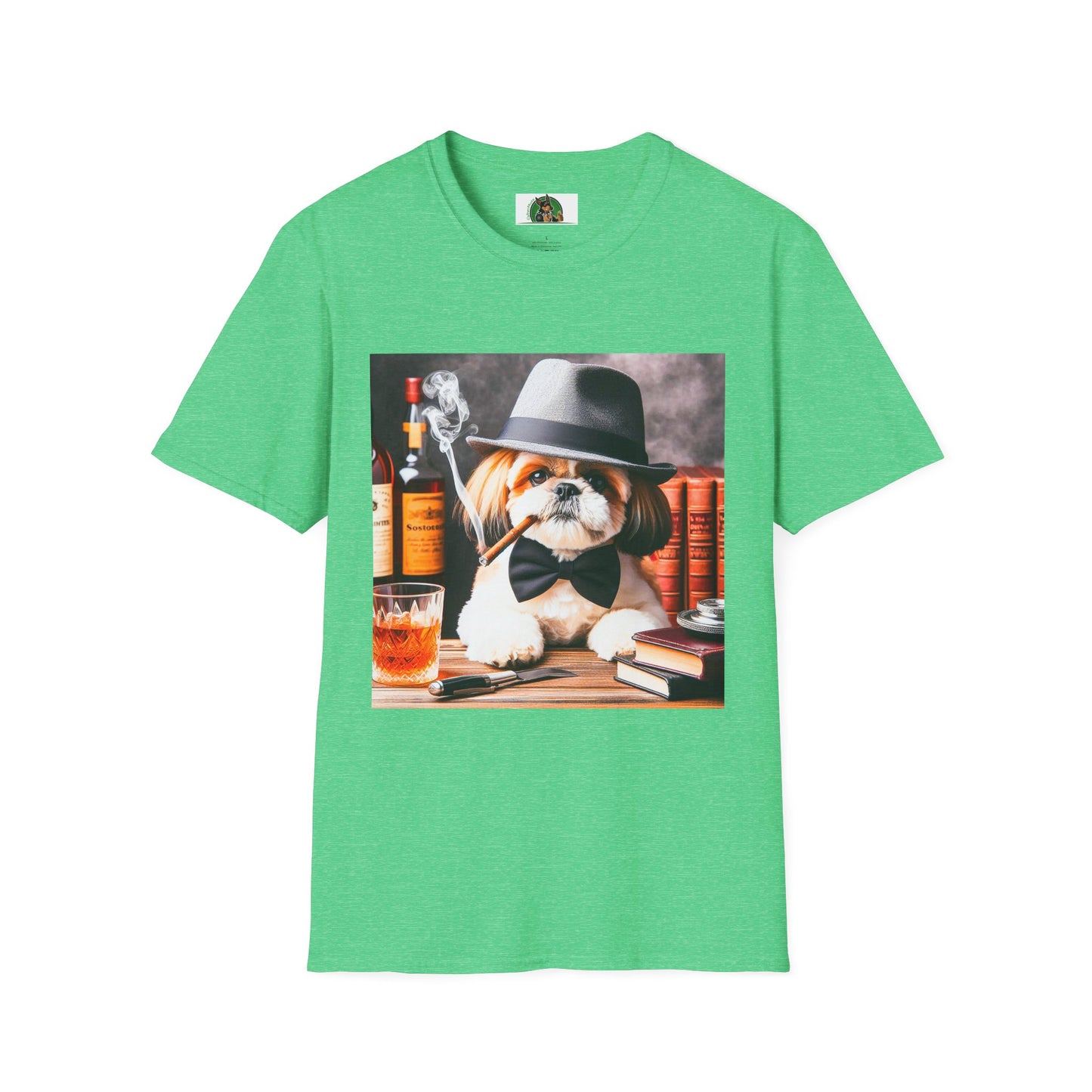 Shih Tzu cigars shirt T-Shirt Printify S Heather Irish Green