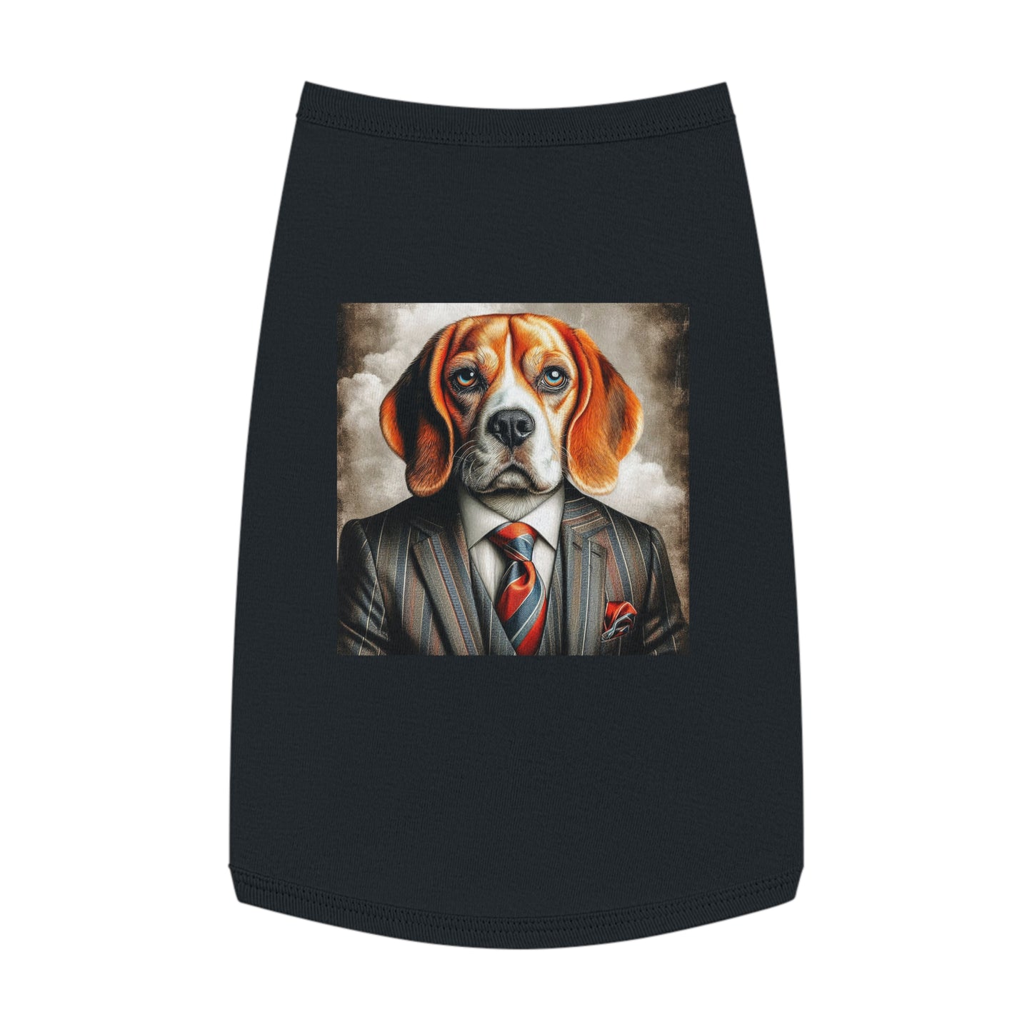 Pet Tank Top Beagle Dog In Suit Pets Printify L Black 