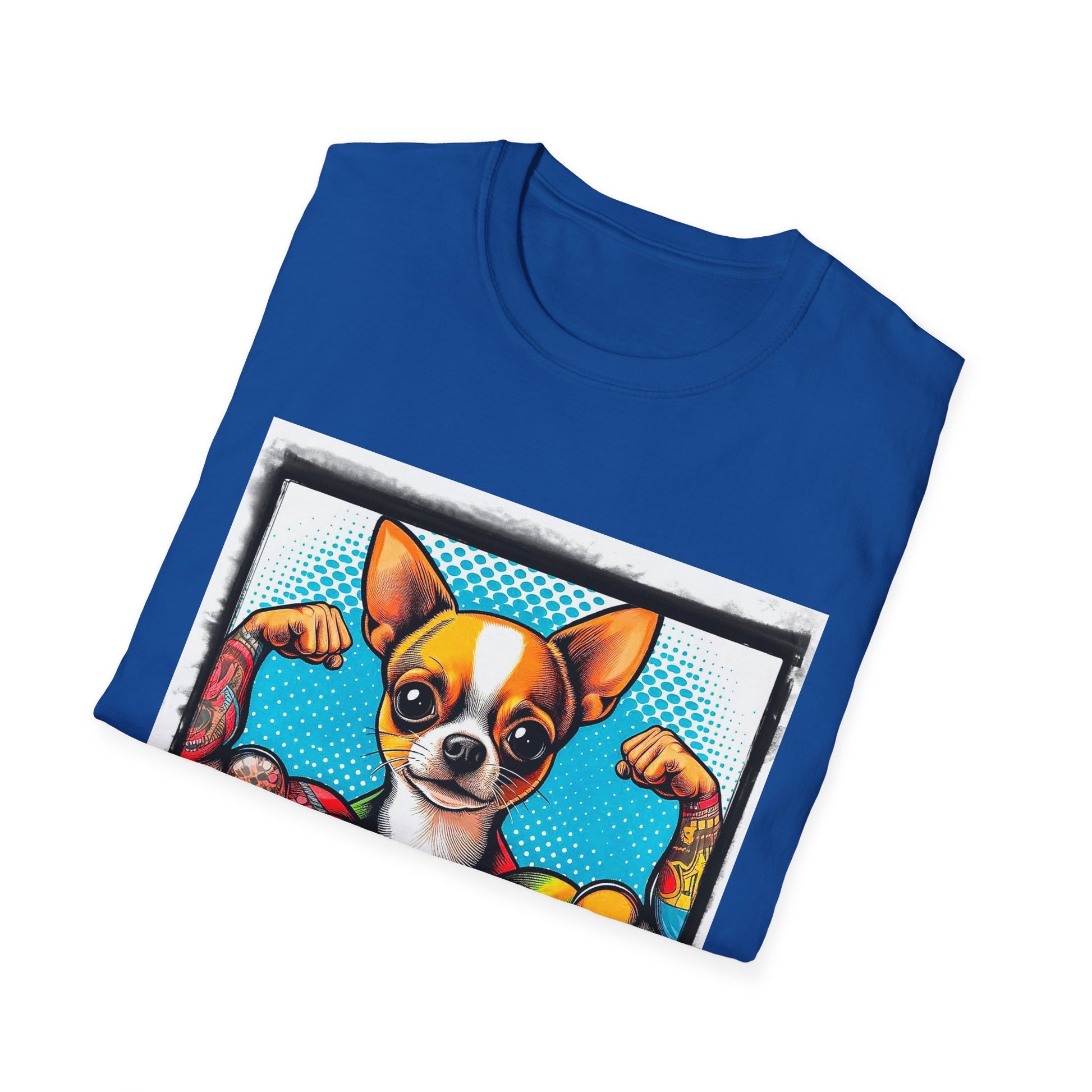 Chihuahua muscleman t shirt T-Shirt Printify