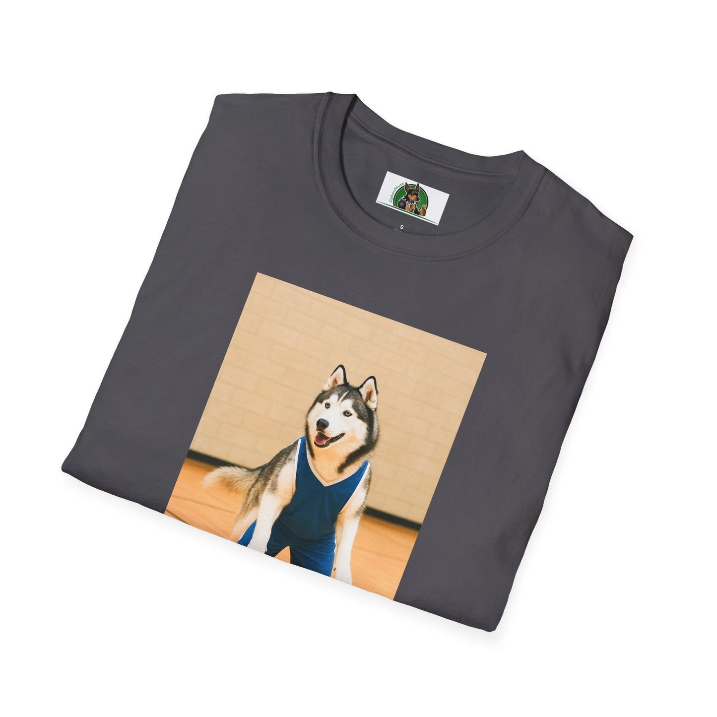 Husky Basketball T-Shirt — Sports Dog Tee T-Shirt Printify