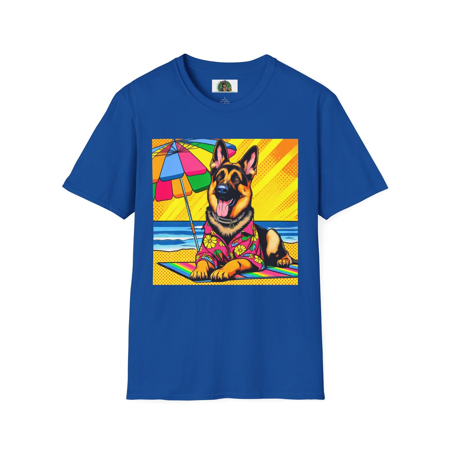 German Shepherd beach day T-Shirt Printify Royal S