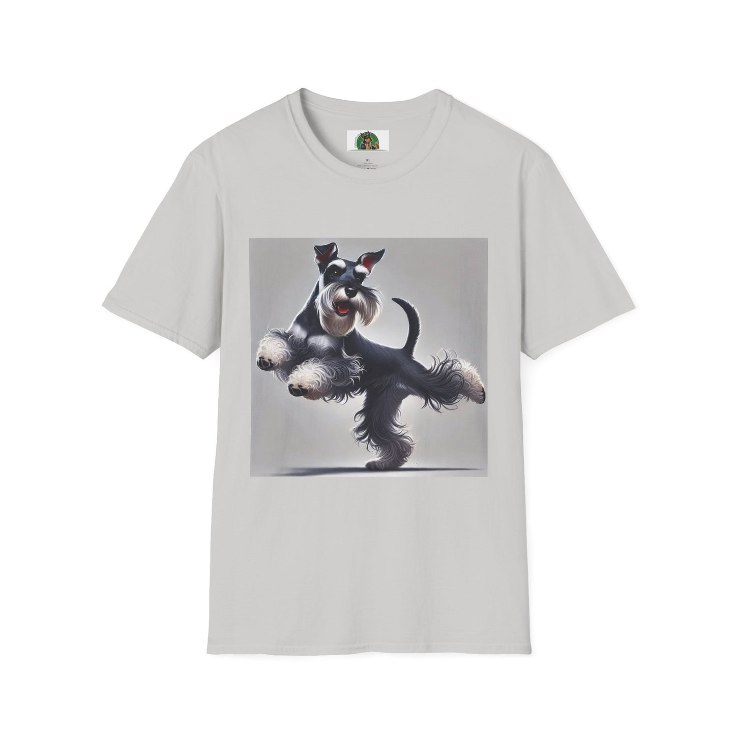 Dancing Miniature Schnauzer T-Shirt T-Shirt Printify S Ice Grey