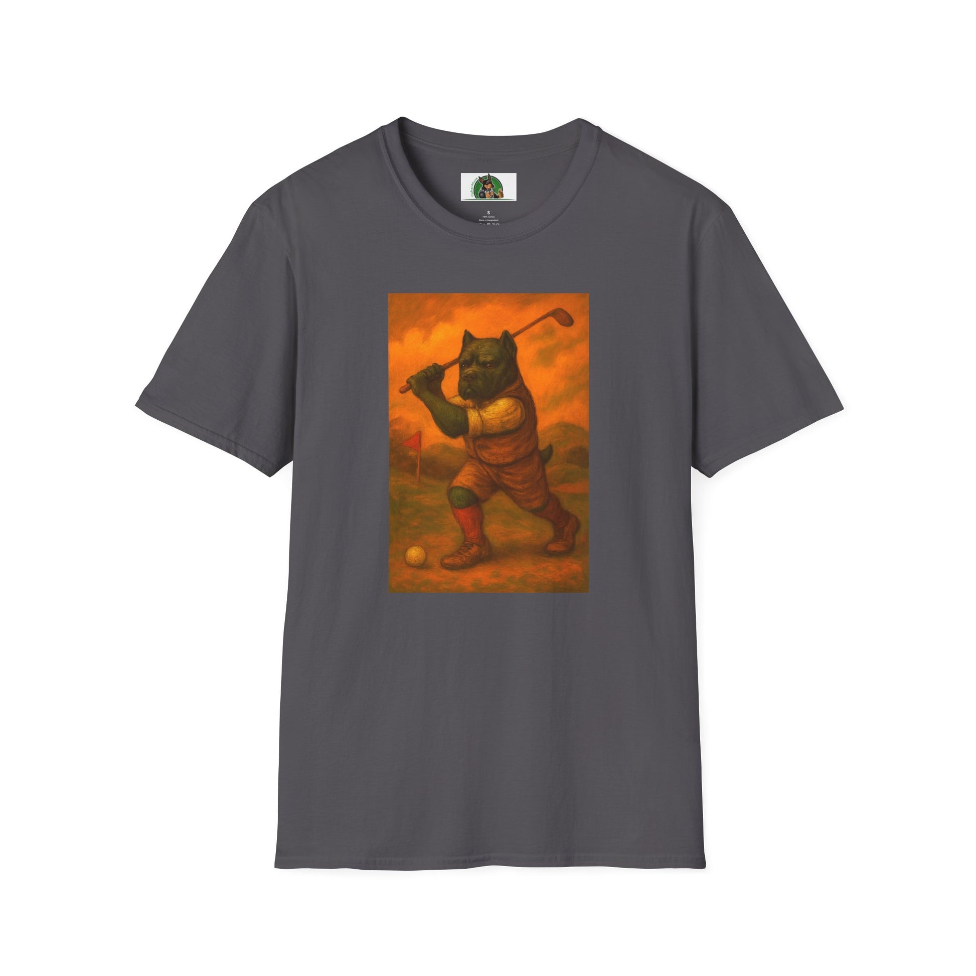Cane Corso Sports Golf T-Shirt T-Shirt Printify Charcoal S
