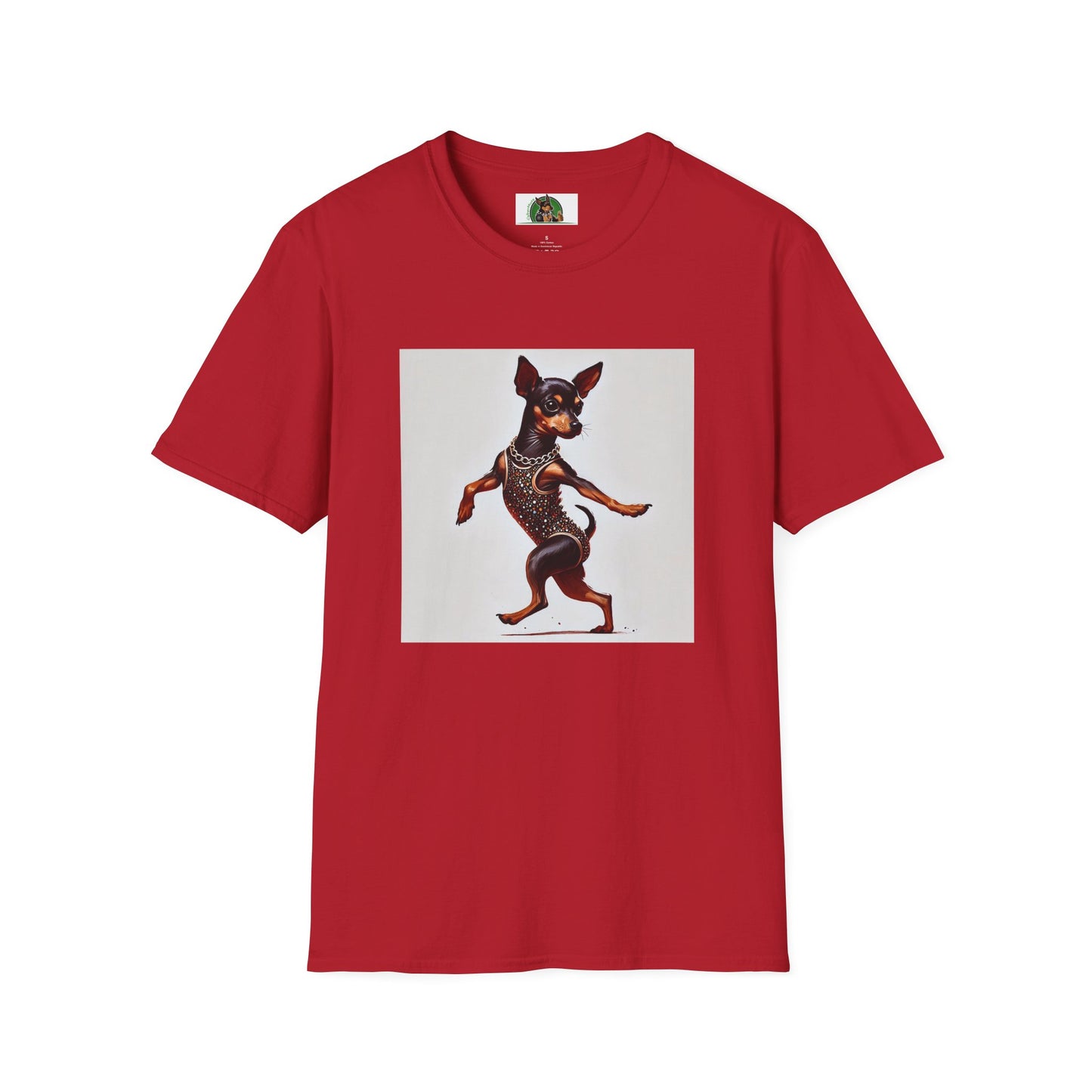 Dancing Min Pin T-Shirt T-Shirt Printify S Cherry Red