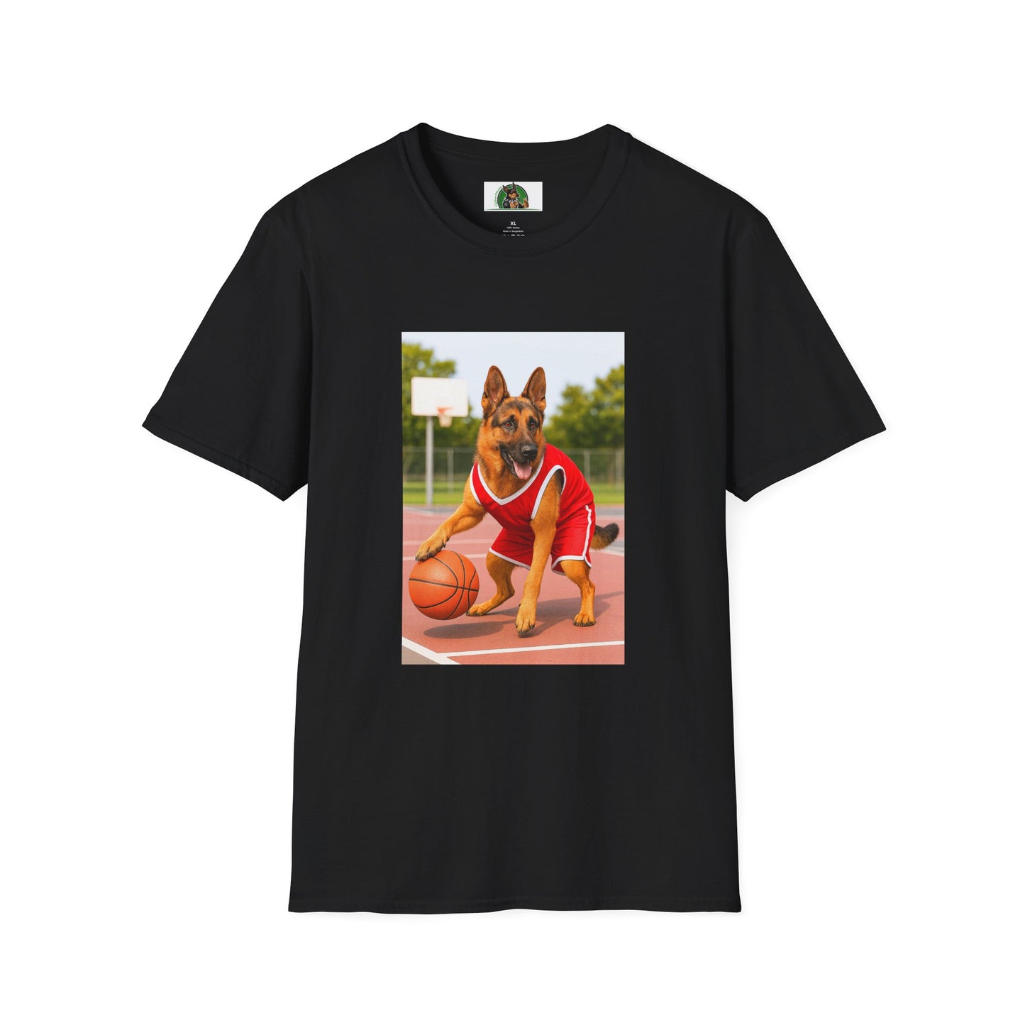 Sports German Shepherd Basketball T-Shirt T-Shirt Printify Black XS