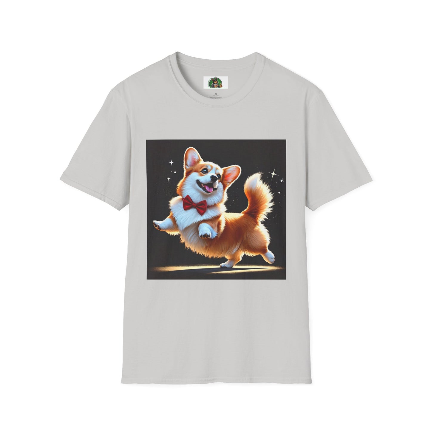 Dancing Pembroke Welsh Corgi T-Shirt T-Shirt Printify S Ice Grey