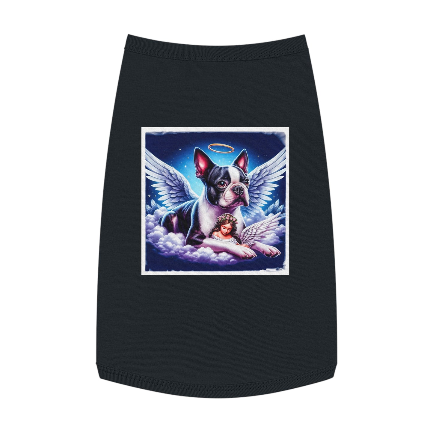 Pet Tank Top Boston Terrier Angel Dog Pets Printify L Black 