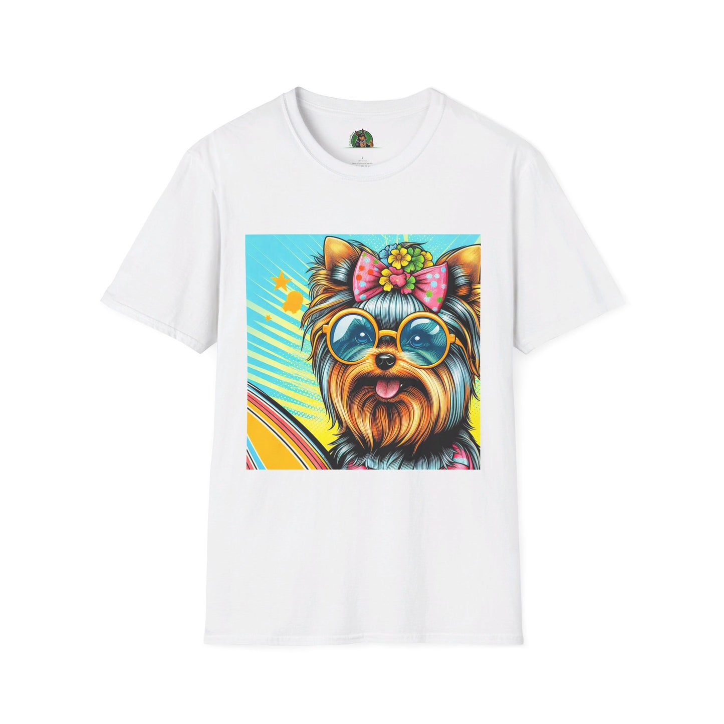 Yorkie T-Shirt Printify S White 