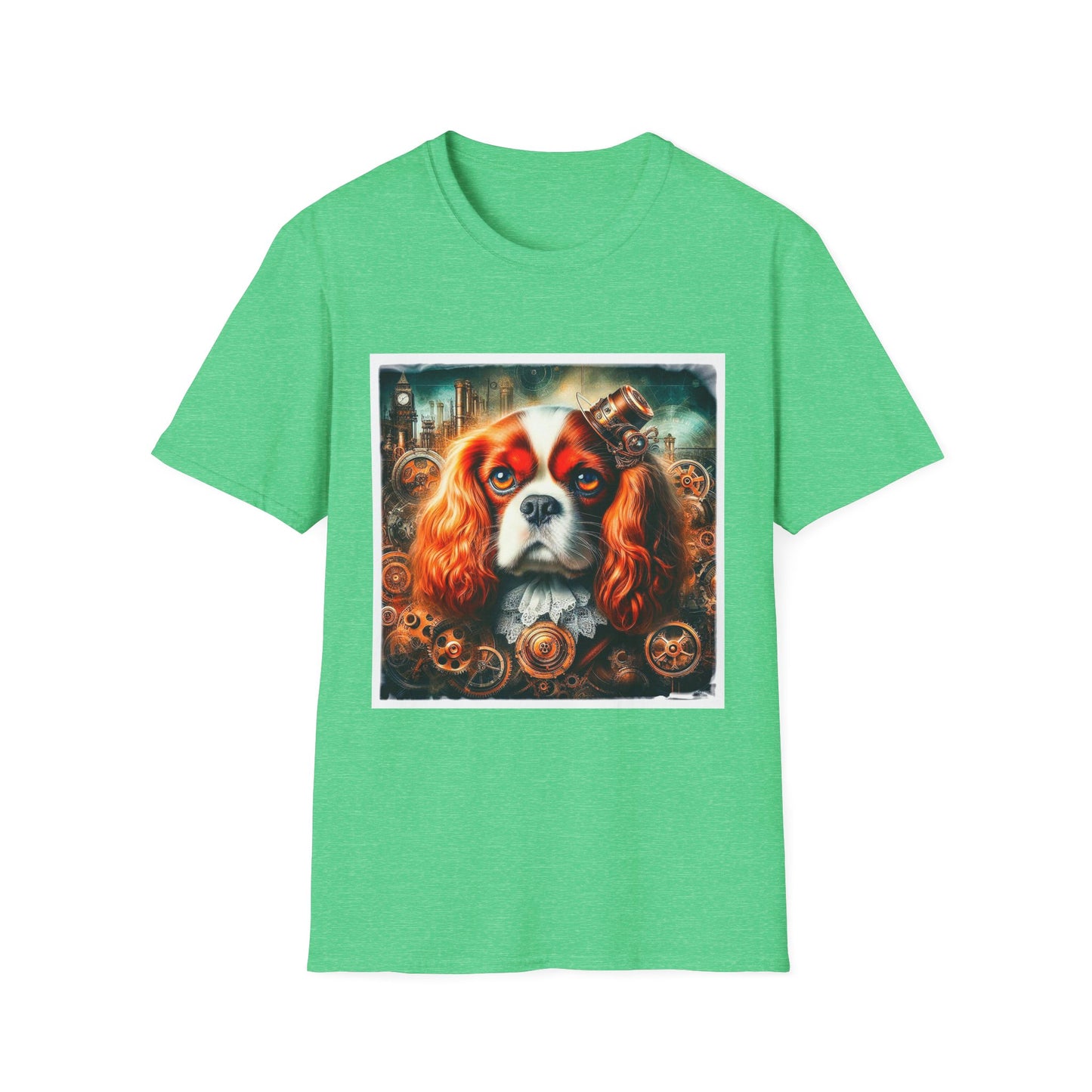 Cavalier King Charles Spaniel Steampunk Dog T-Shirt T-Shirt Printify S Heather Irish Green