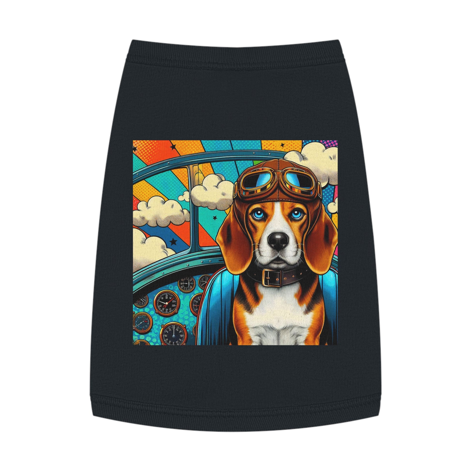 Pet Tank Top Beagle Pilot Dog Pets Printify   