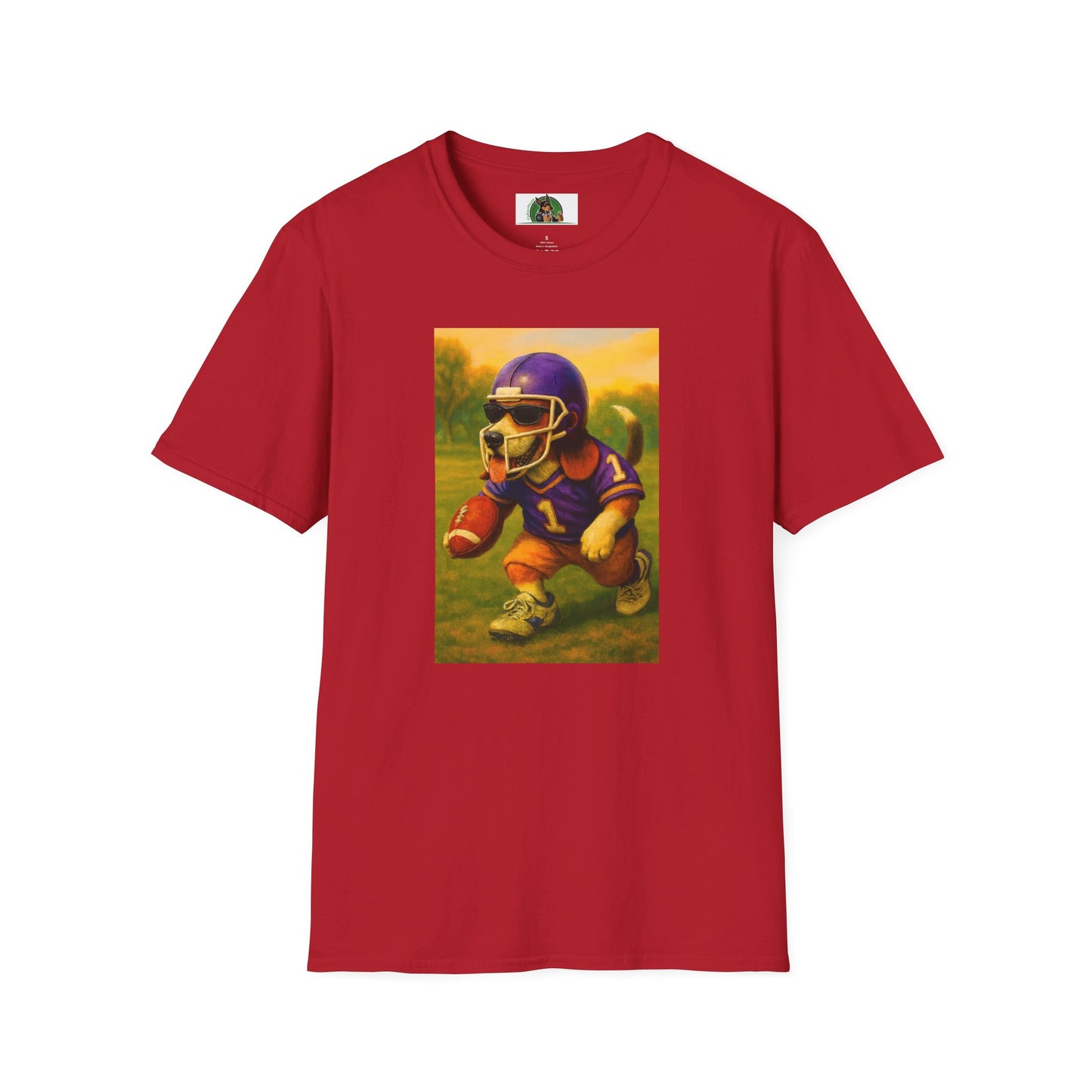 Sports Beagle Football T-Shirt T-Shirt Printify Cherry Red S