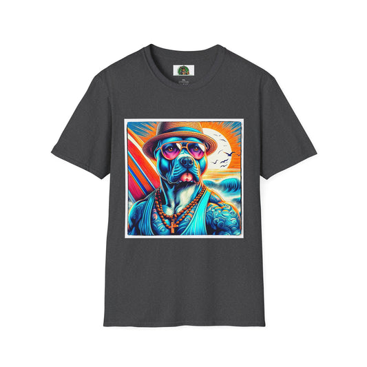 Pit Bull blue surfer shirt T-Shirt Printify XS Dark Heather