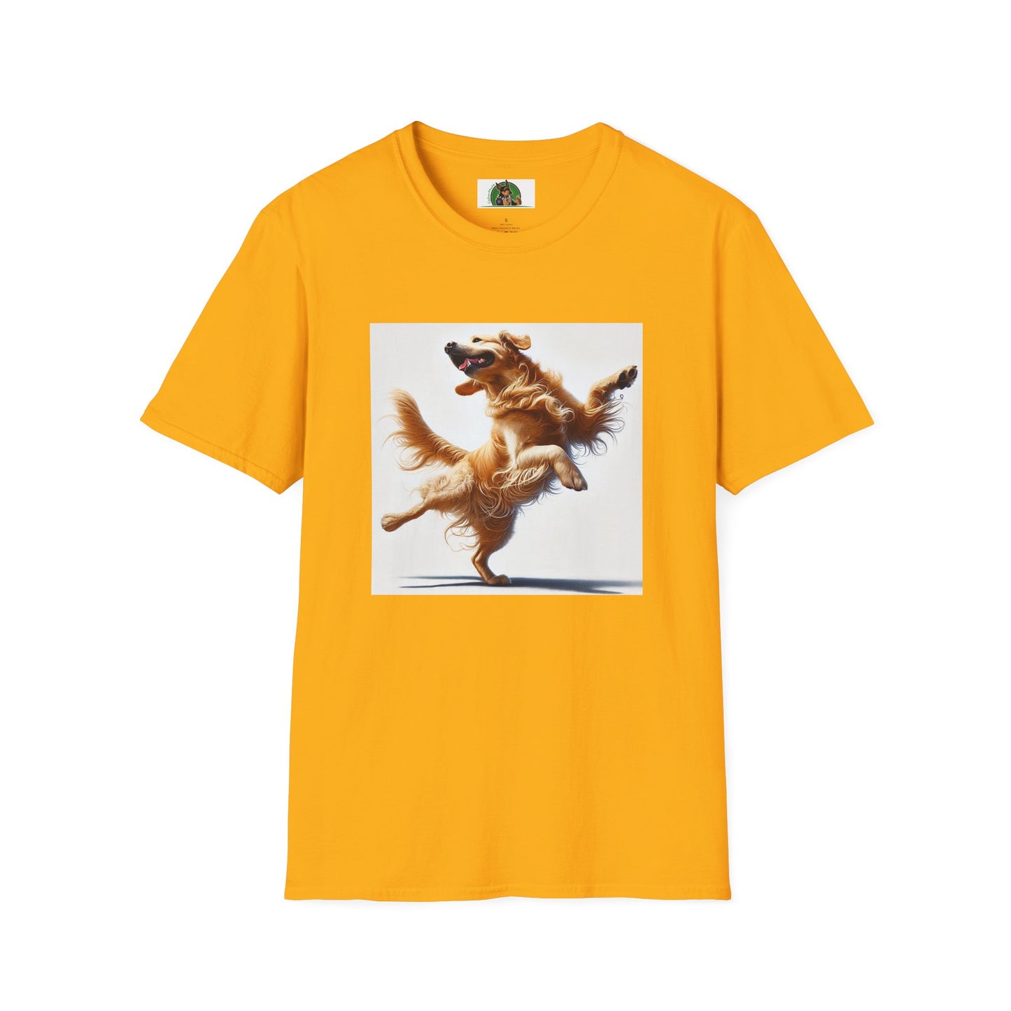 Golden Retriever Dance T-Shirt T-Shirt Printify S Gold