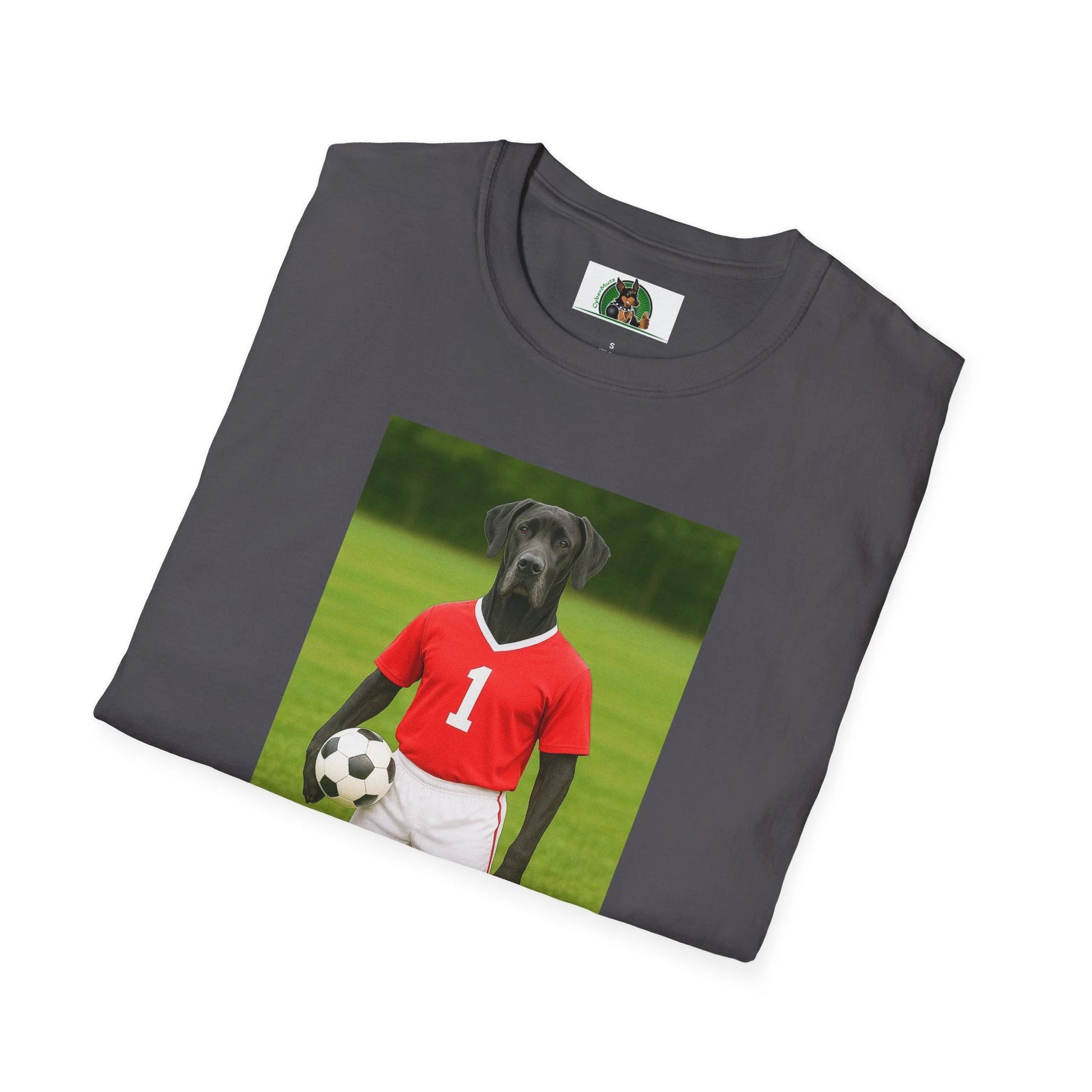 Great Dane Soccer T-Shirt — Sports Dog Tee T-Shirt Printify