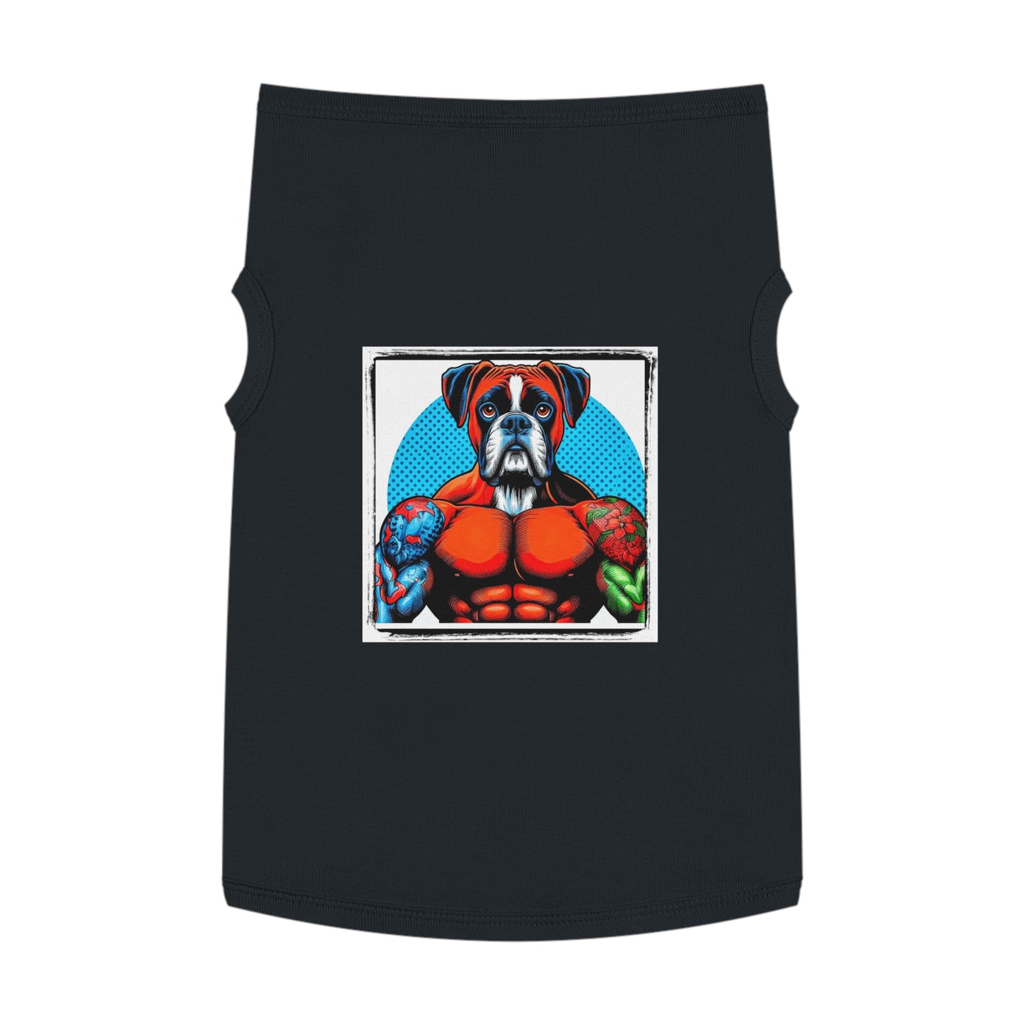 Pet Tank Top Boxer Muscle Dog Pop Art Pets Printify XL Black 