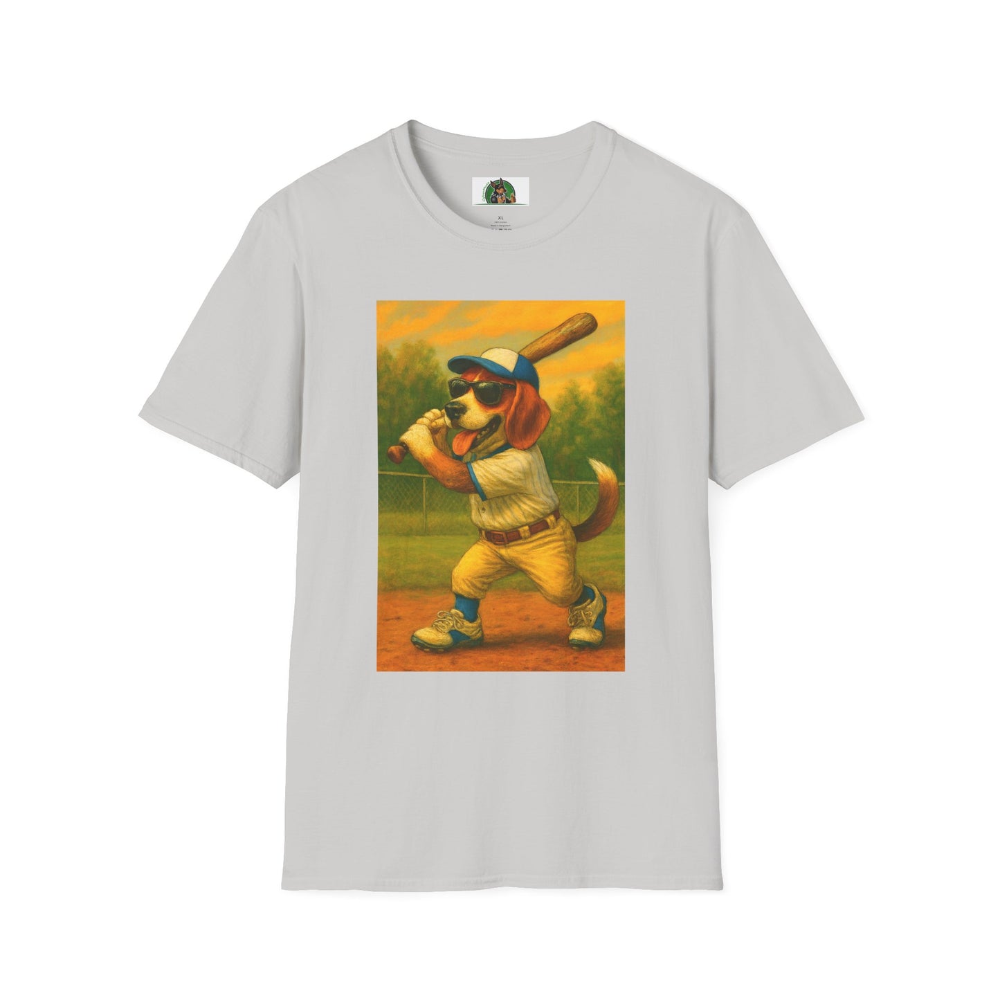 Sports Beagle Baseball T-Shirt T-Shirt Printify S Ice Grey