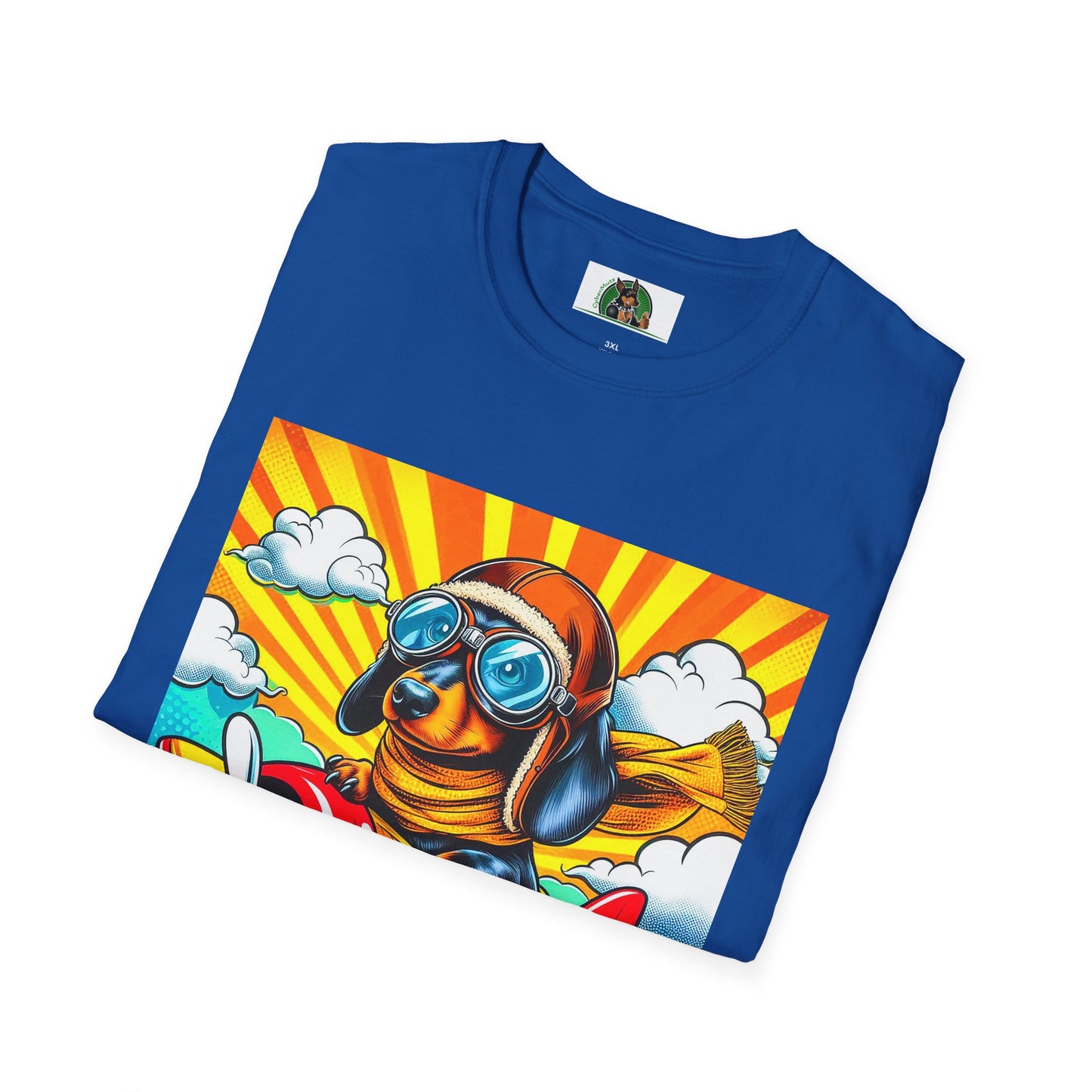 Dachshund airplane flying t shirt T-Shirt Printify
