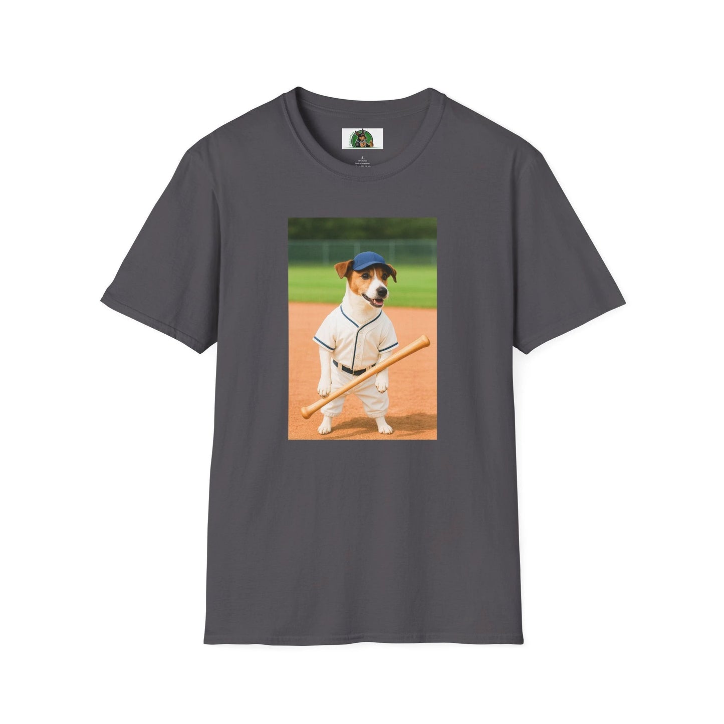 Jack Russell Baseball Tee — Sports Dog T-Shirt T-Shirt Printify Charcoal S