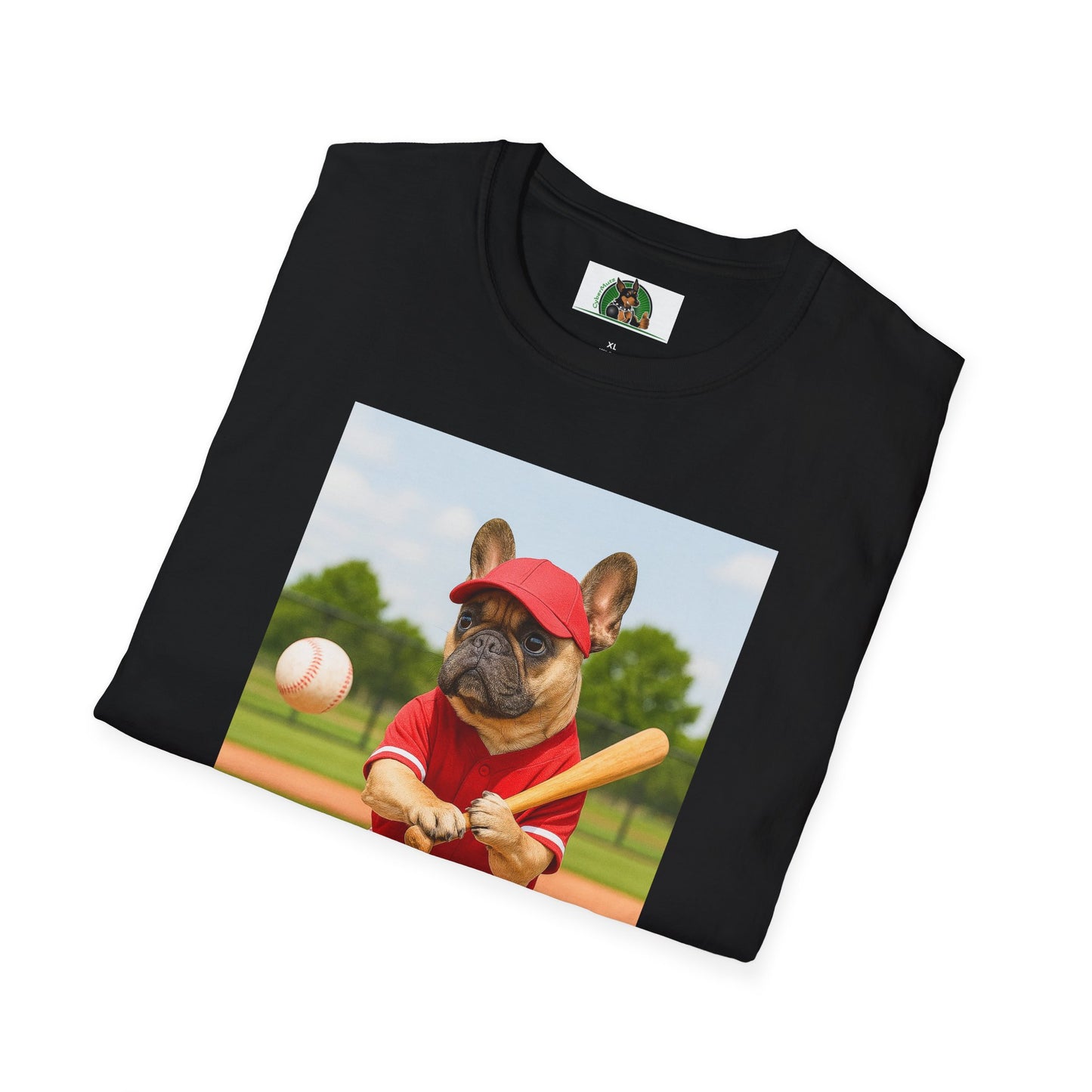 Sports Baseball French Bulldog T-Shirt T-Shirt Printify