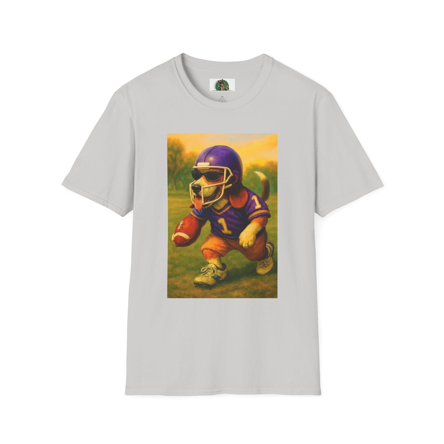Sports Beagle Football T-Shirt T-Shirt Printify Ice Grey S
