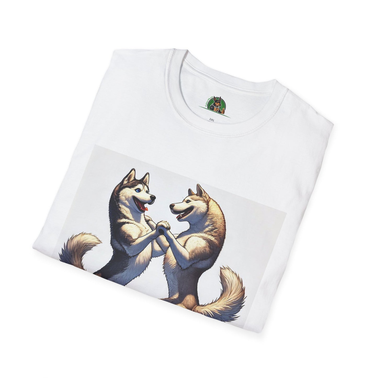 Dancing Huskies T-Shirt T-Shirt Printify