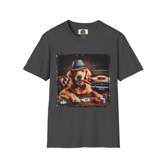 Golden Retriever playing poker shirt T-Shirt Printify XS Dark Heather