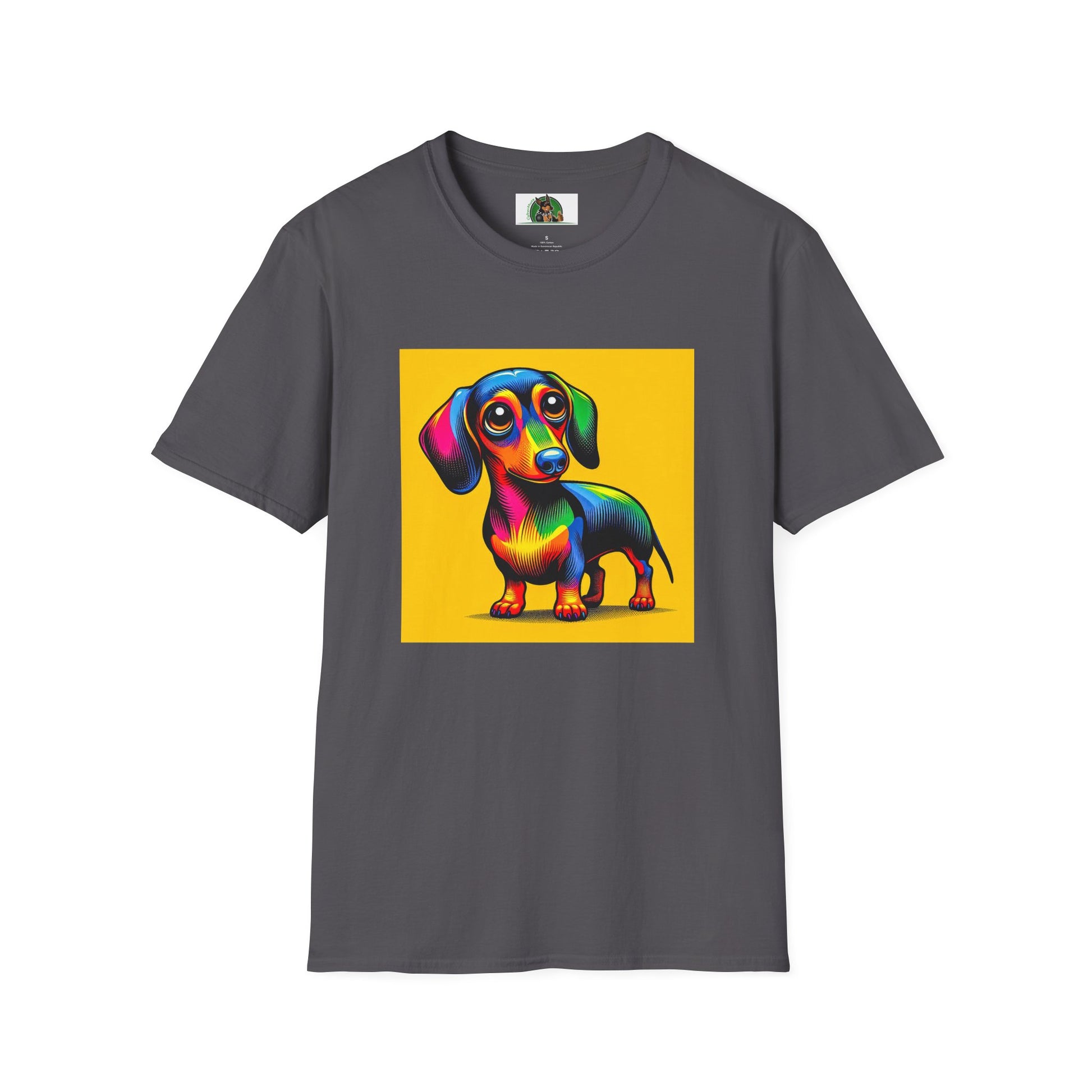 Dachshund big eyes t shirt T-Shirt Printify S Charcoal