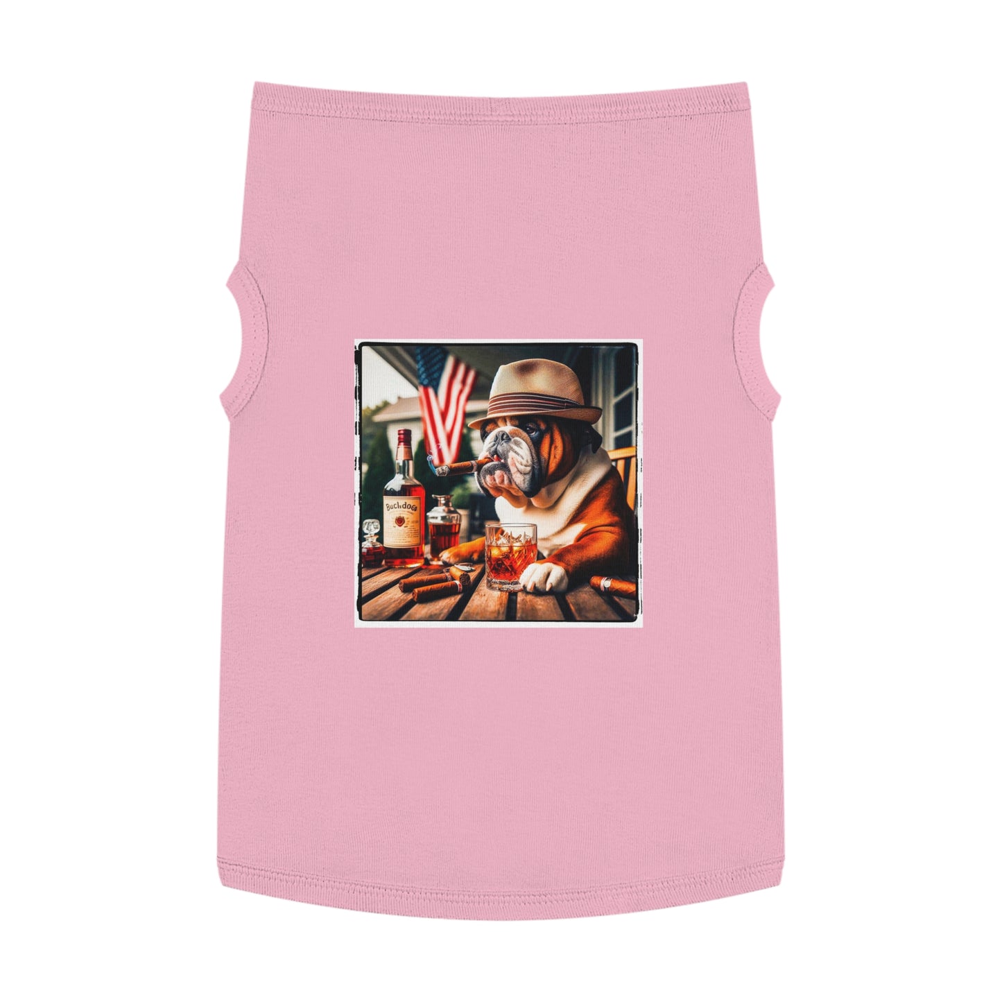 Pet Tank Top Bulldog cigar chilling t shirt Pets Printify XL Pink