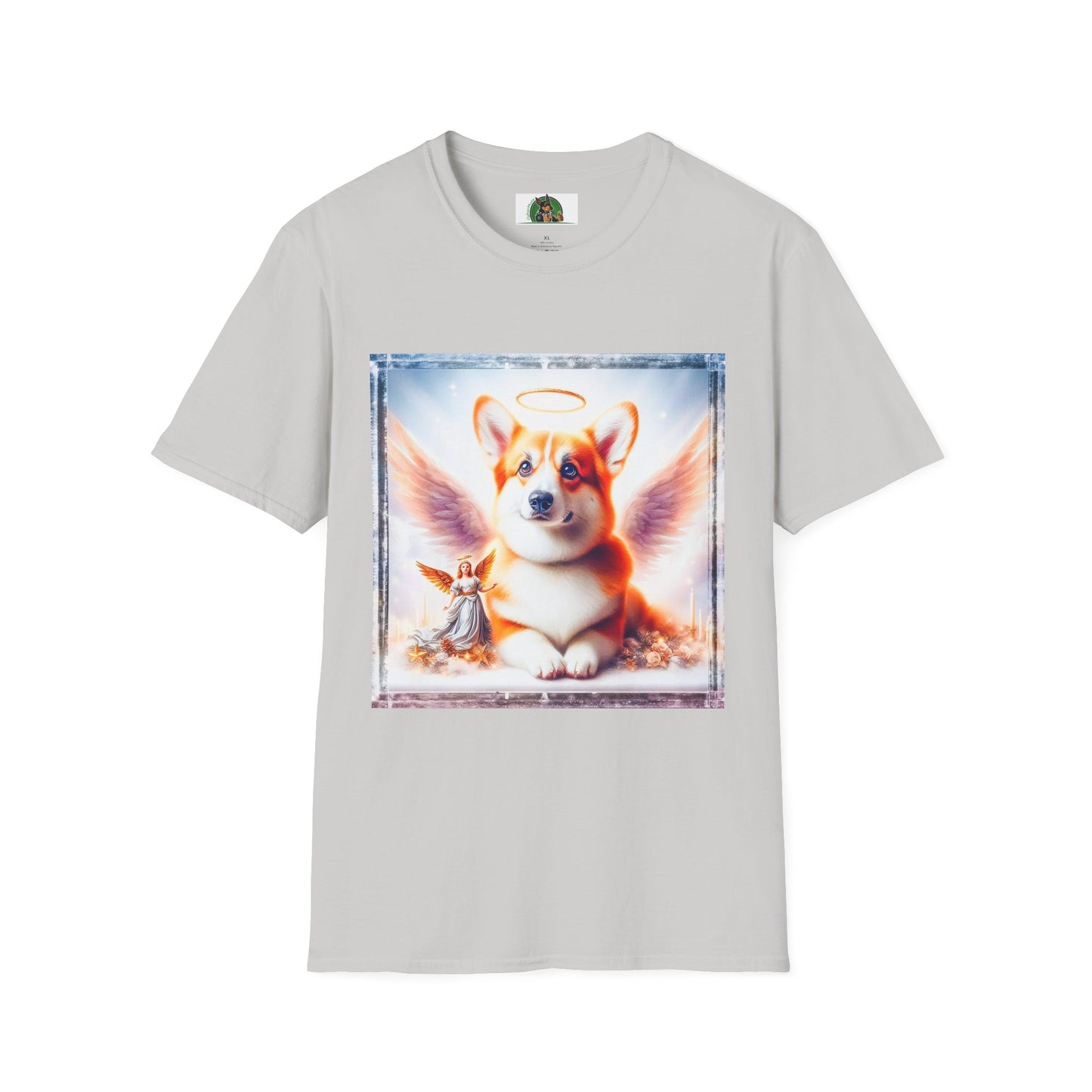 Pembroke Welsh Corgi heaven and clouds T-Shirt Printify S Ice Grey