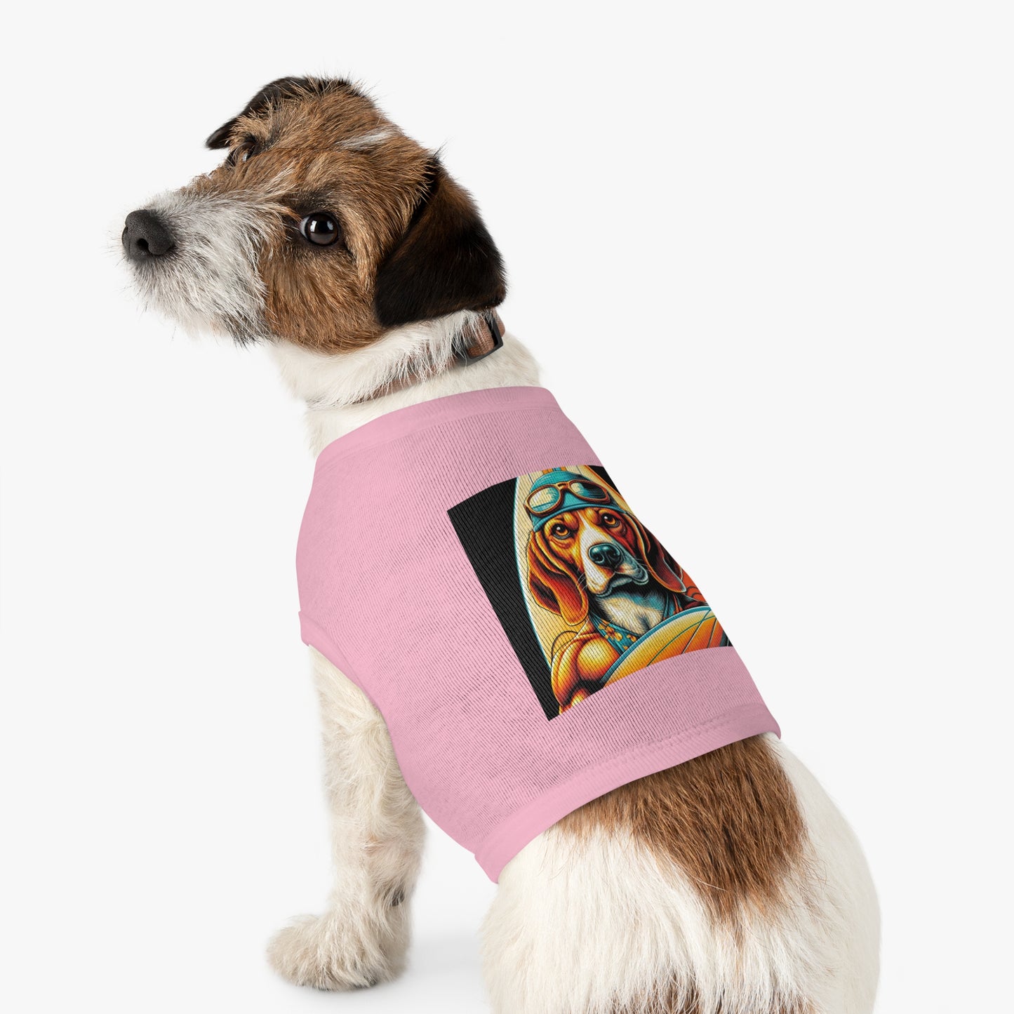 Pet Tank Top Beagle Surfer Dog Pets Printify   