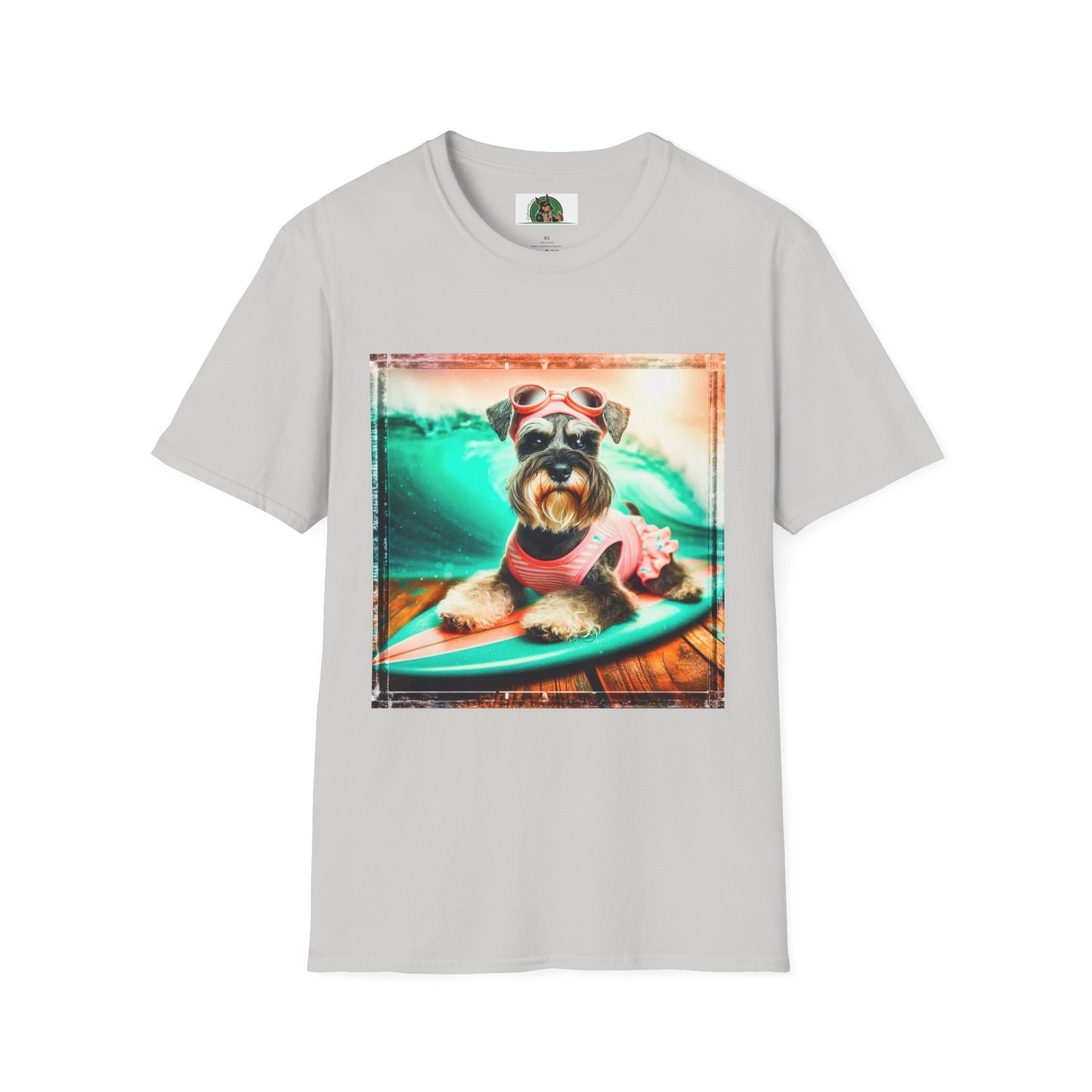 Schnauzer T-Shirt with Miniature Schnauzer Design T-Shirt Printify S Ice Grey 