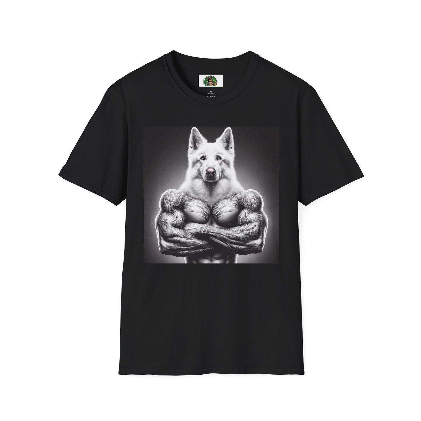 German Shepherd muscle man shirt T-Shirt Printify Black S
