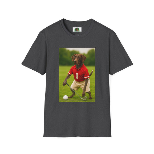Golf Sports German Shorthair T-Shirt T-Shirt Printify Dark Heather XS