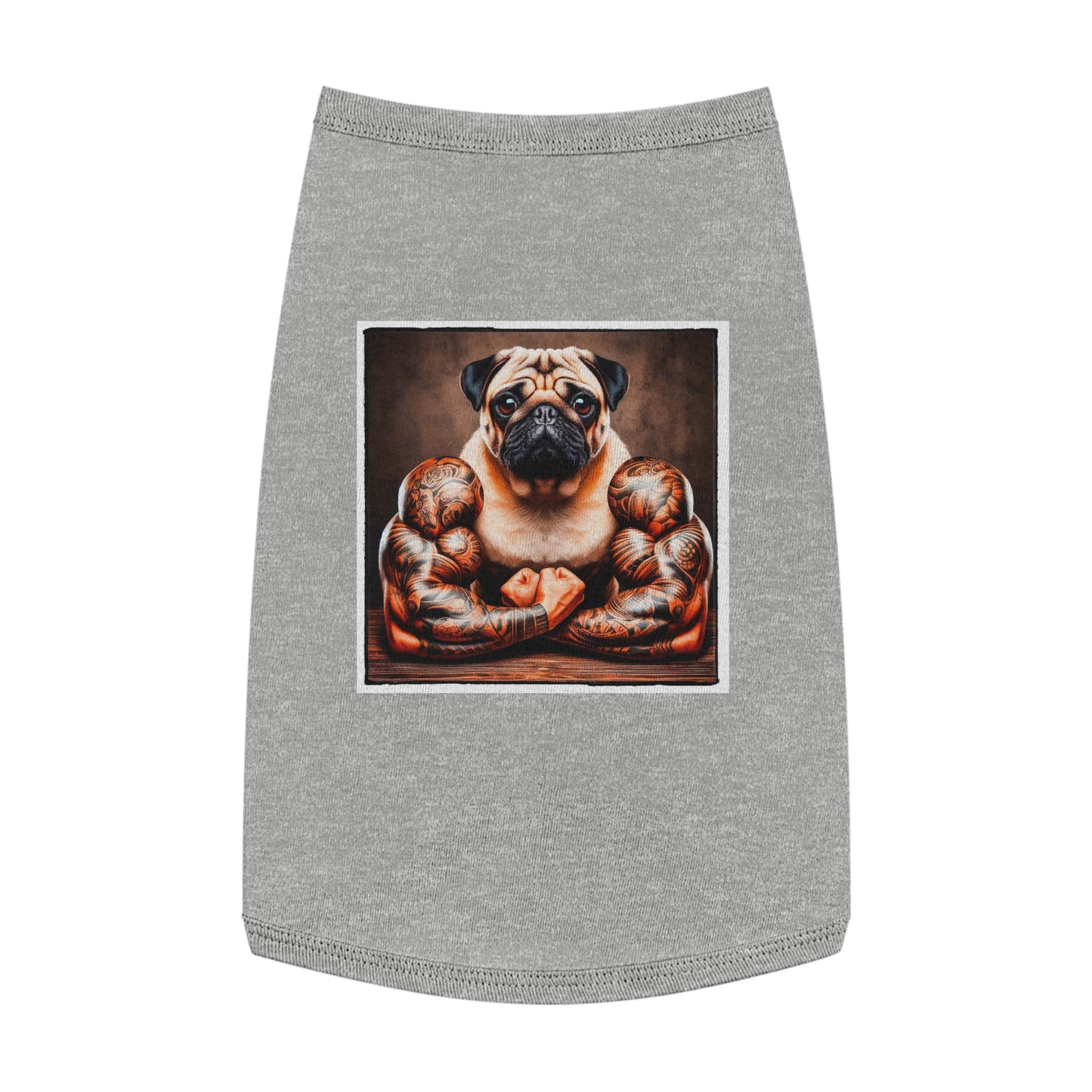 Pet Tank Top Pug Pets Printify L Heather 