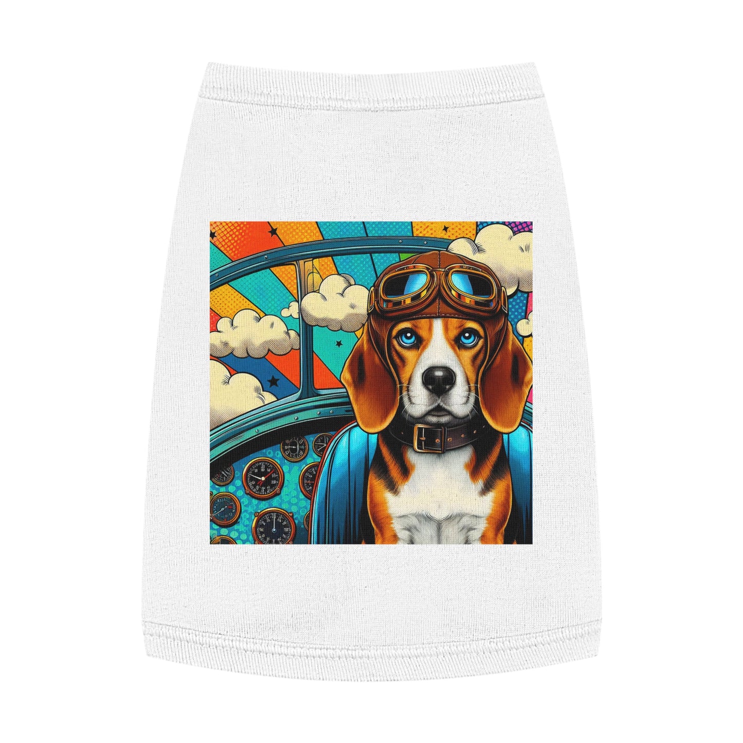 Pet Tank Top Beagle Pilot Dog Pets Printify   