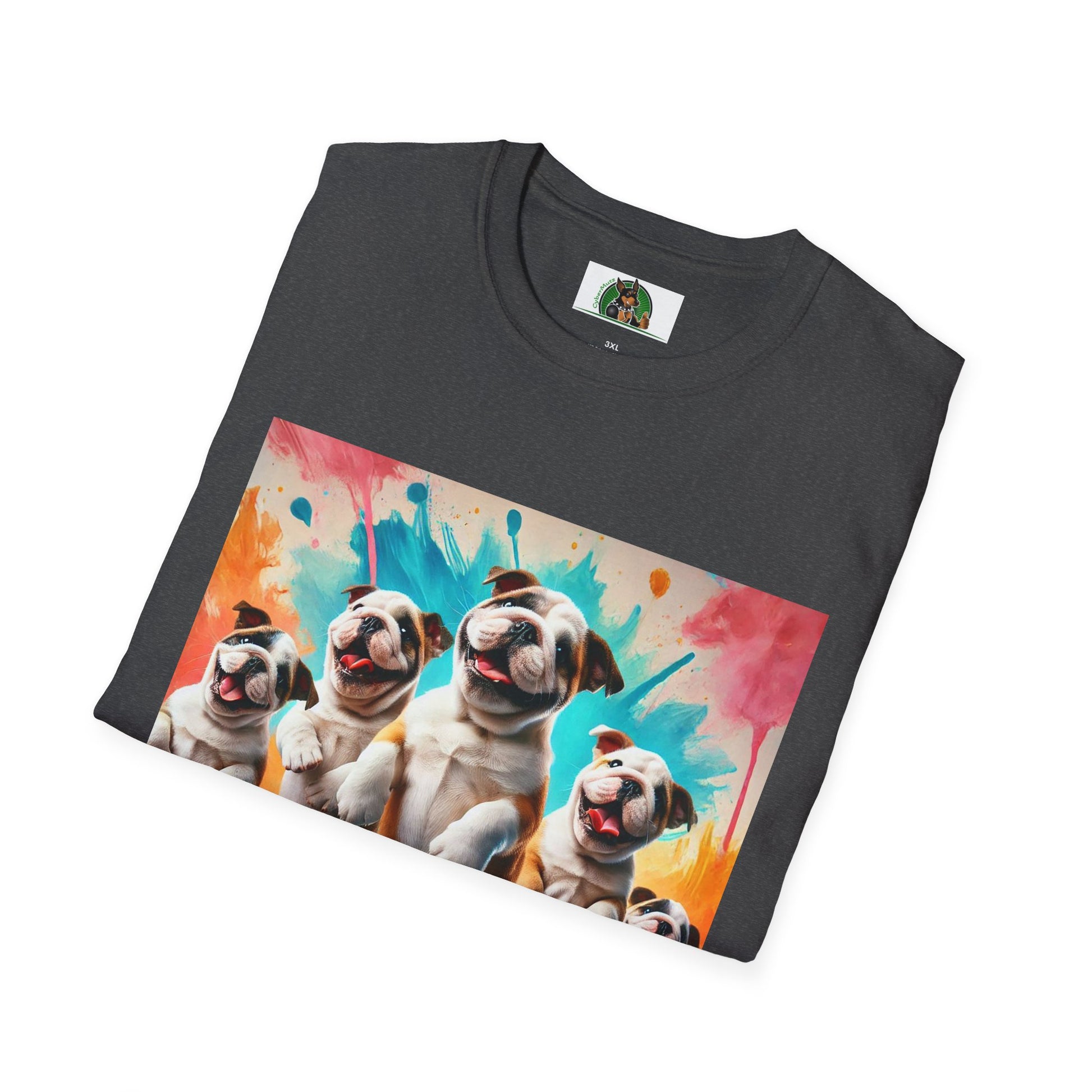 Bulldog Dancing T-Shirt T-Shirt Printify