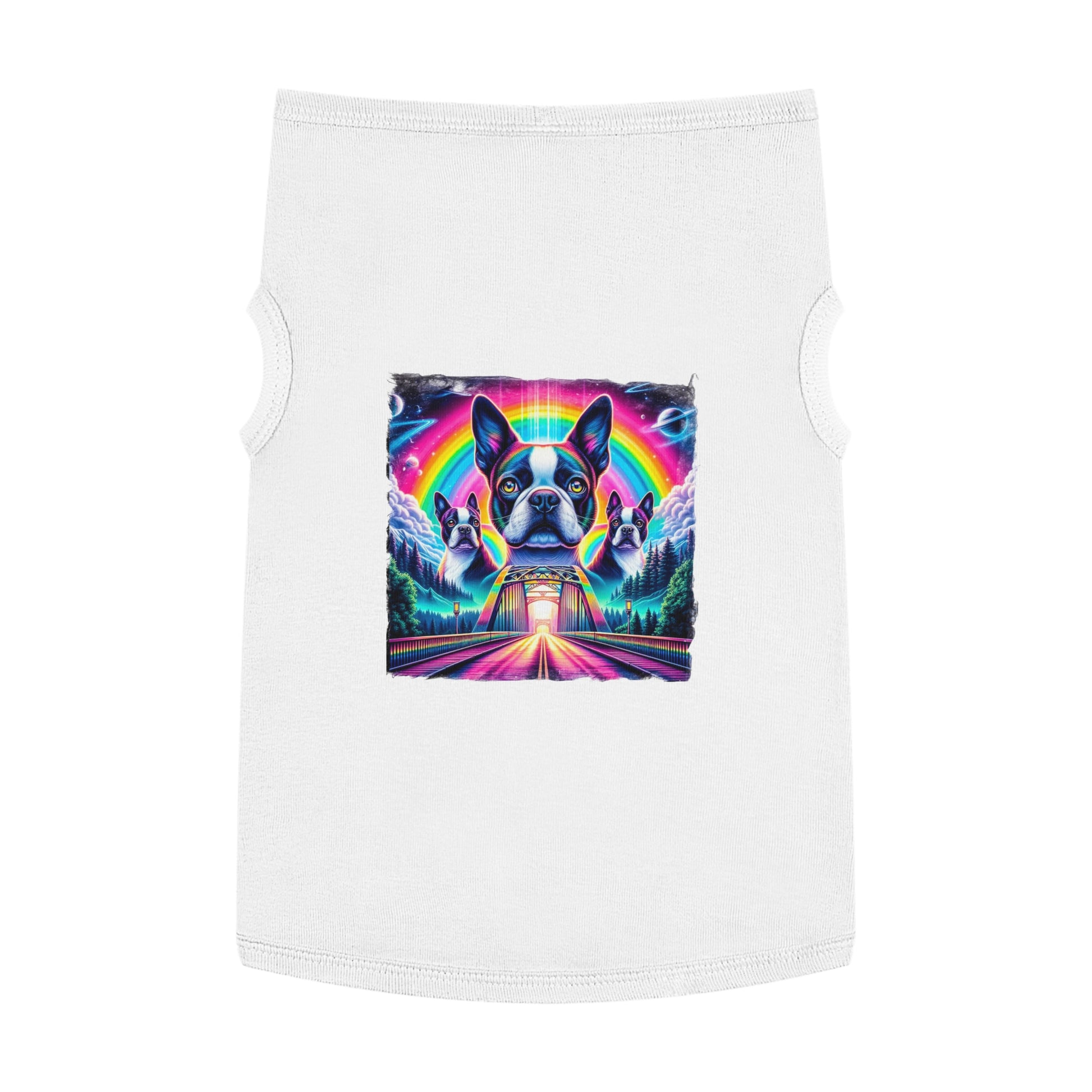 Pet Tank Top Boston Terrier Rainbow Bridge Pets Printify   