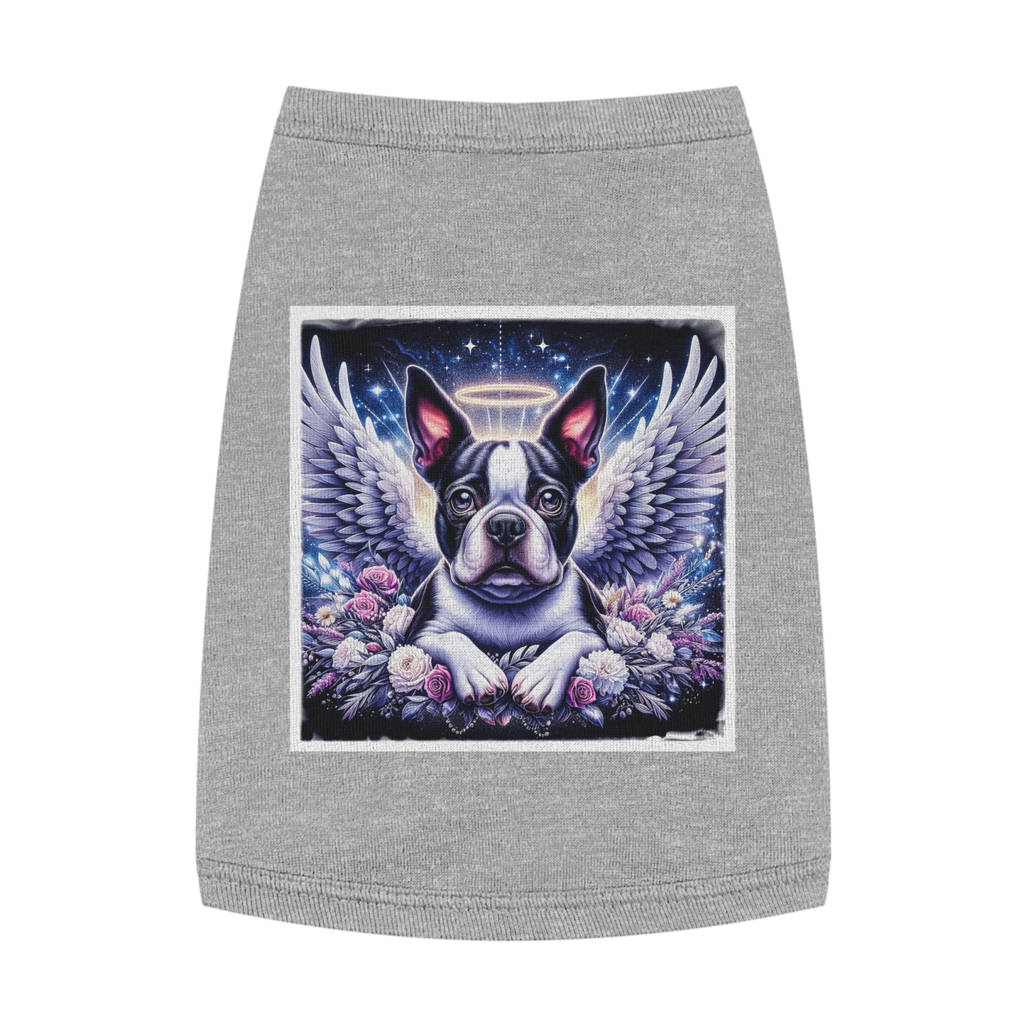 Pet Tank Top Boston Terrier Silver Angel Pets Printify M Heather 