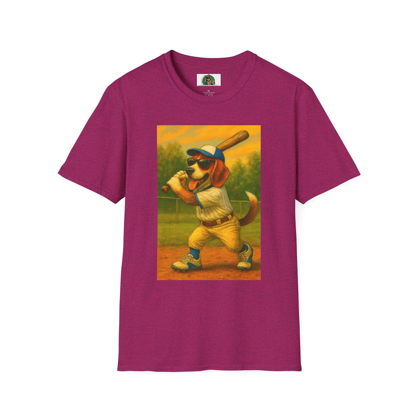 Sports Beagle Baseball T-Shirt T-Shirt Printify S Antique Heliconia