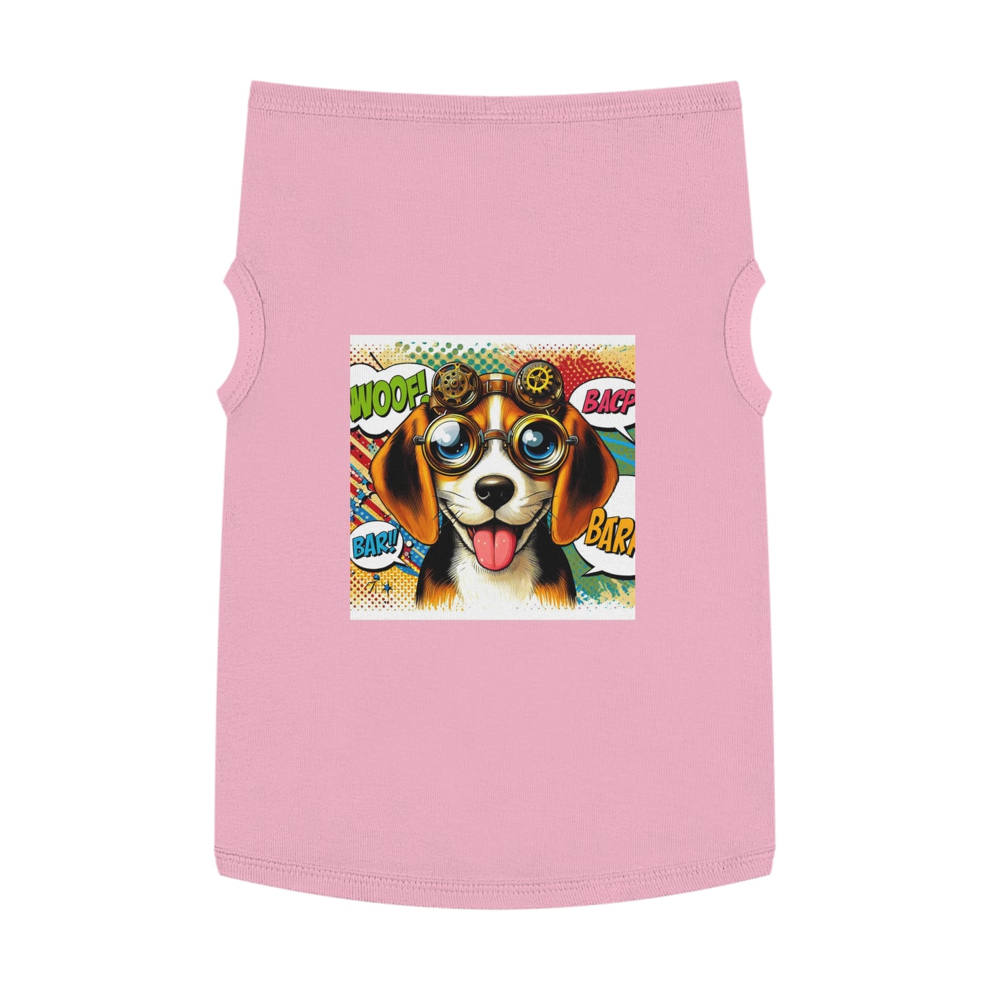 Pet Tank Top Wacky Beagle Steampunk Pop Art Dog Pets Printify XL Pink 