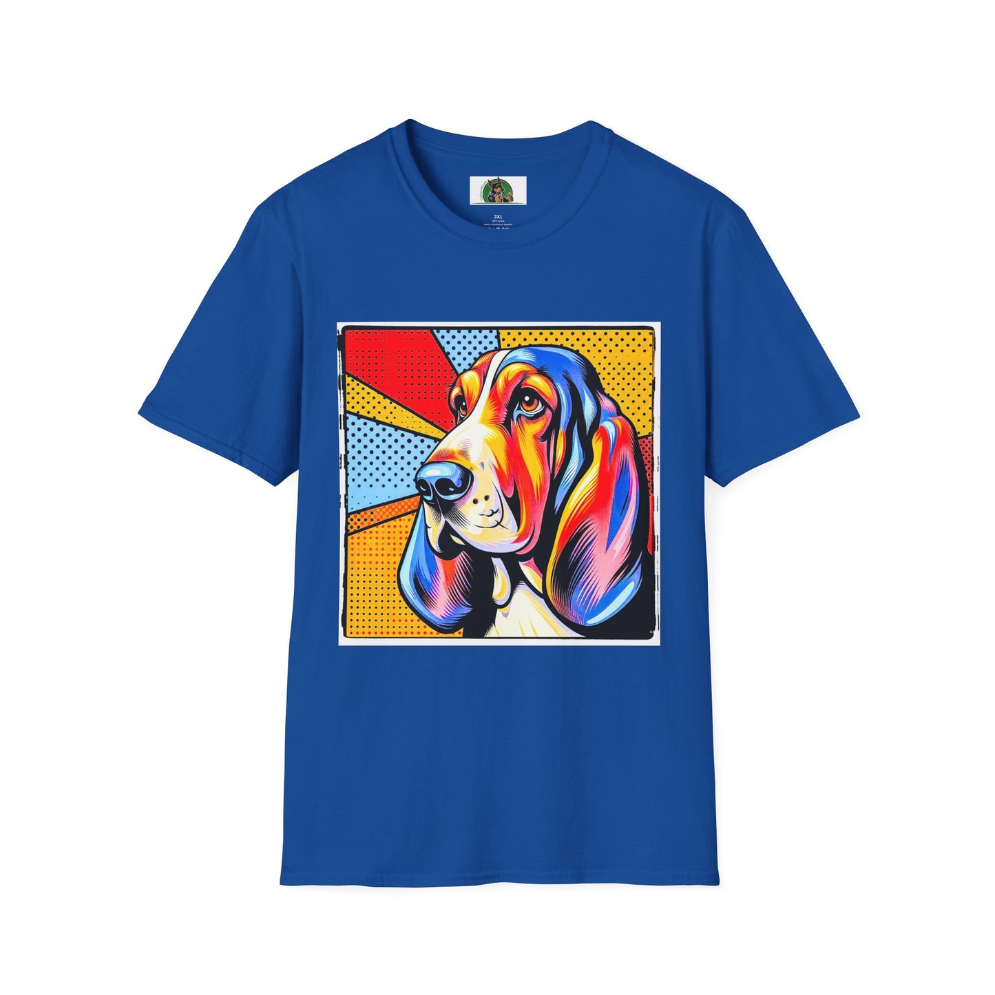 Basset Hound Profile Pop Art Pic T-Shirt Printify XS Royal 