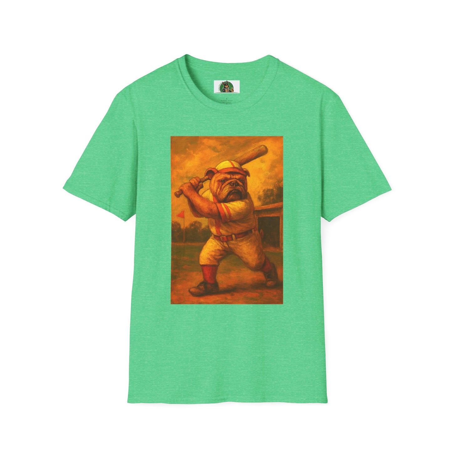 Bulldog Baseball T-Shirt - Unisex Sports Tee T-Shirt Printify Heather Irish Green S