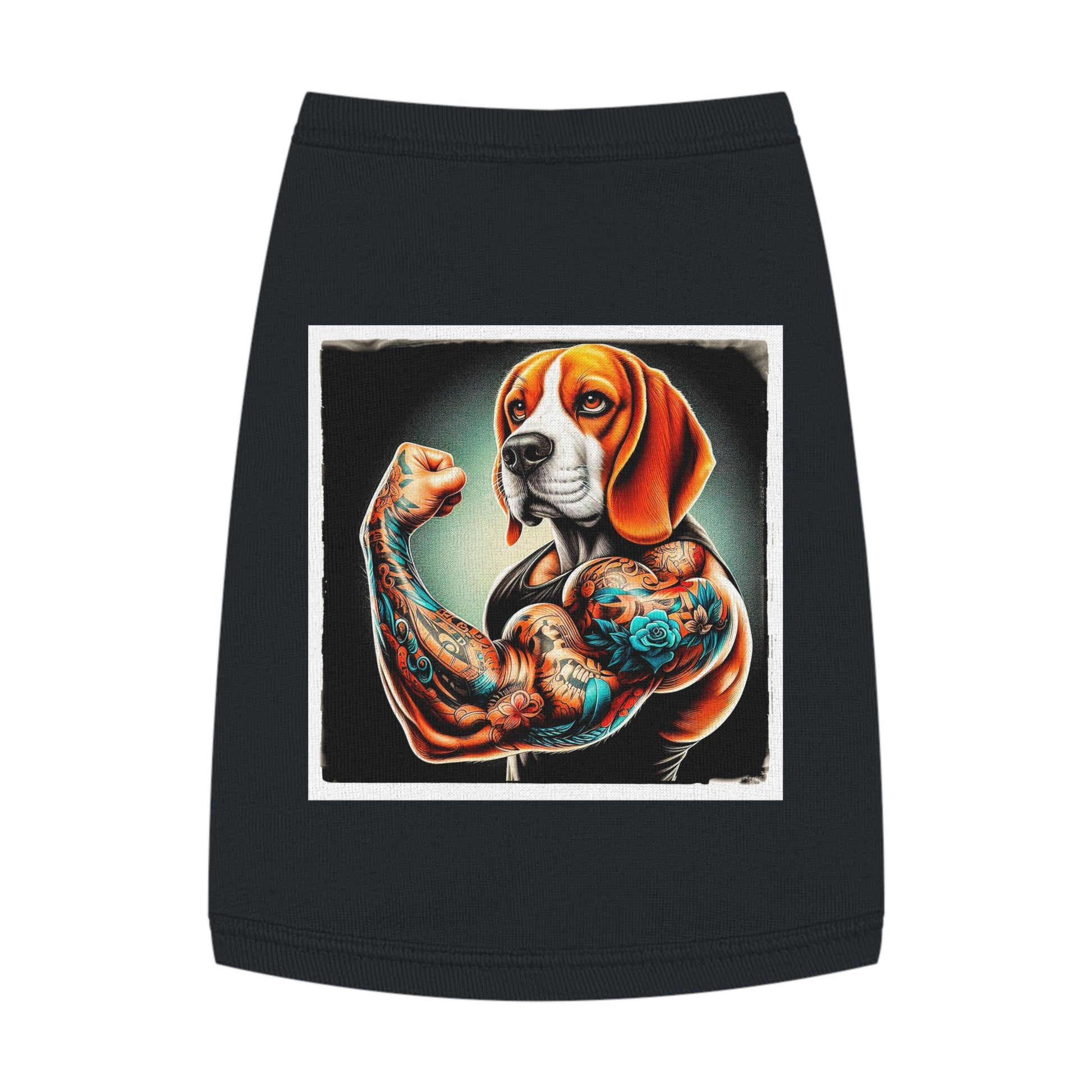 Pet Tank Top Beagle Flexing Pets Printify   