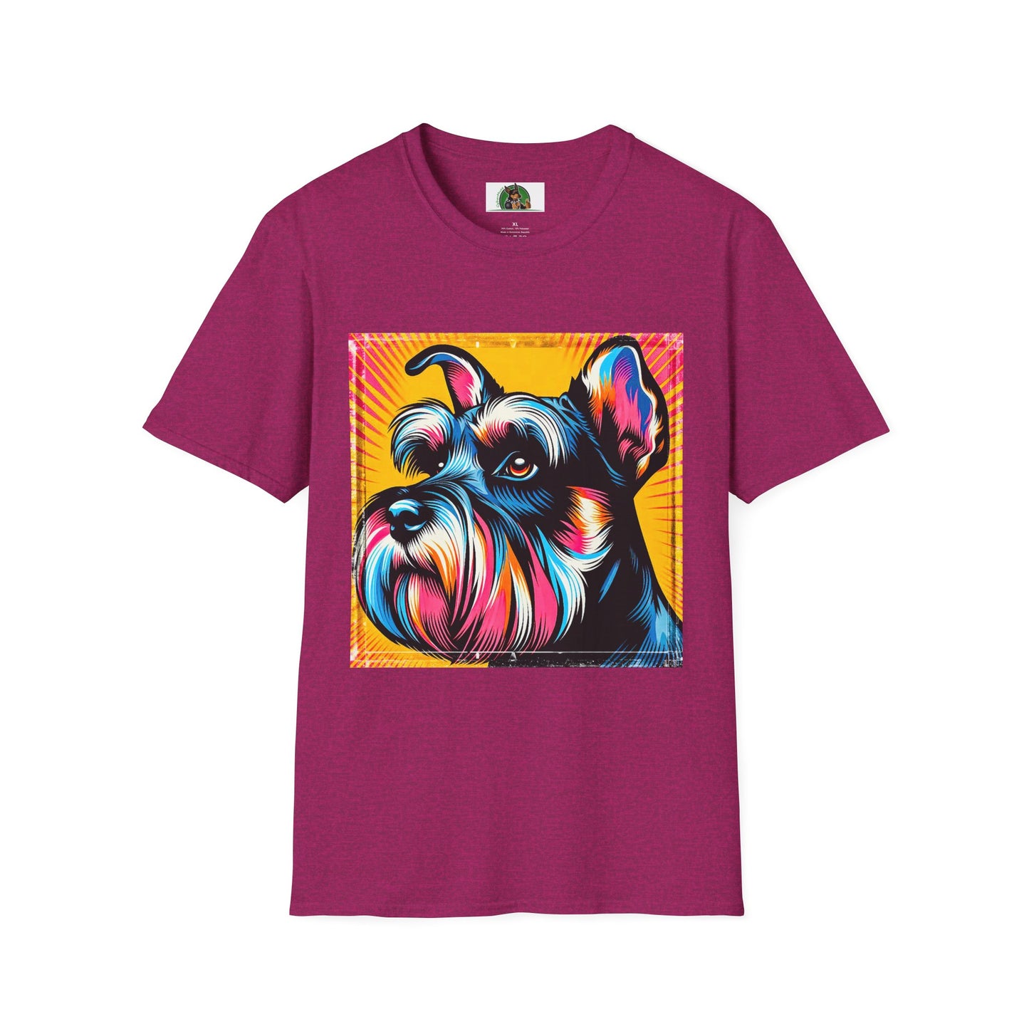 Schnauzer T-Shirt with Miniature Schnauzer Design T-Shirt Printify S Antique Heliconia 